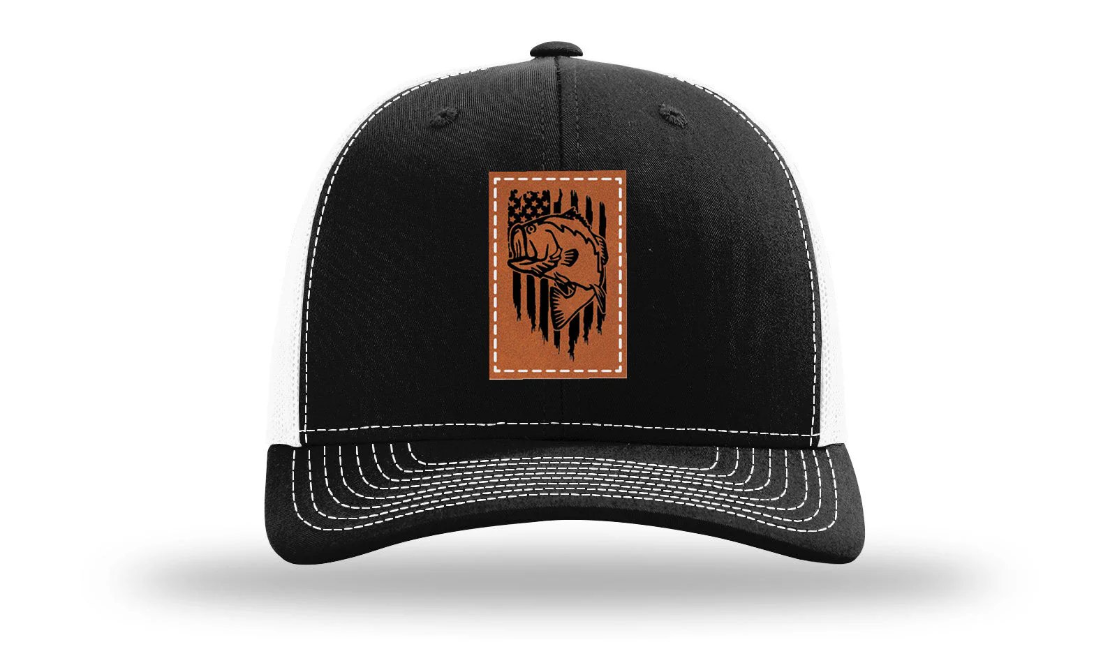 Bass Flag Leather Patch Richardson 112 Hat - Image 7