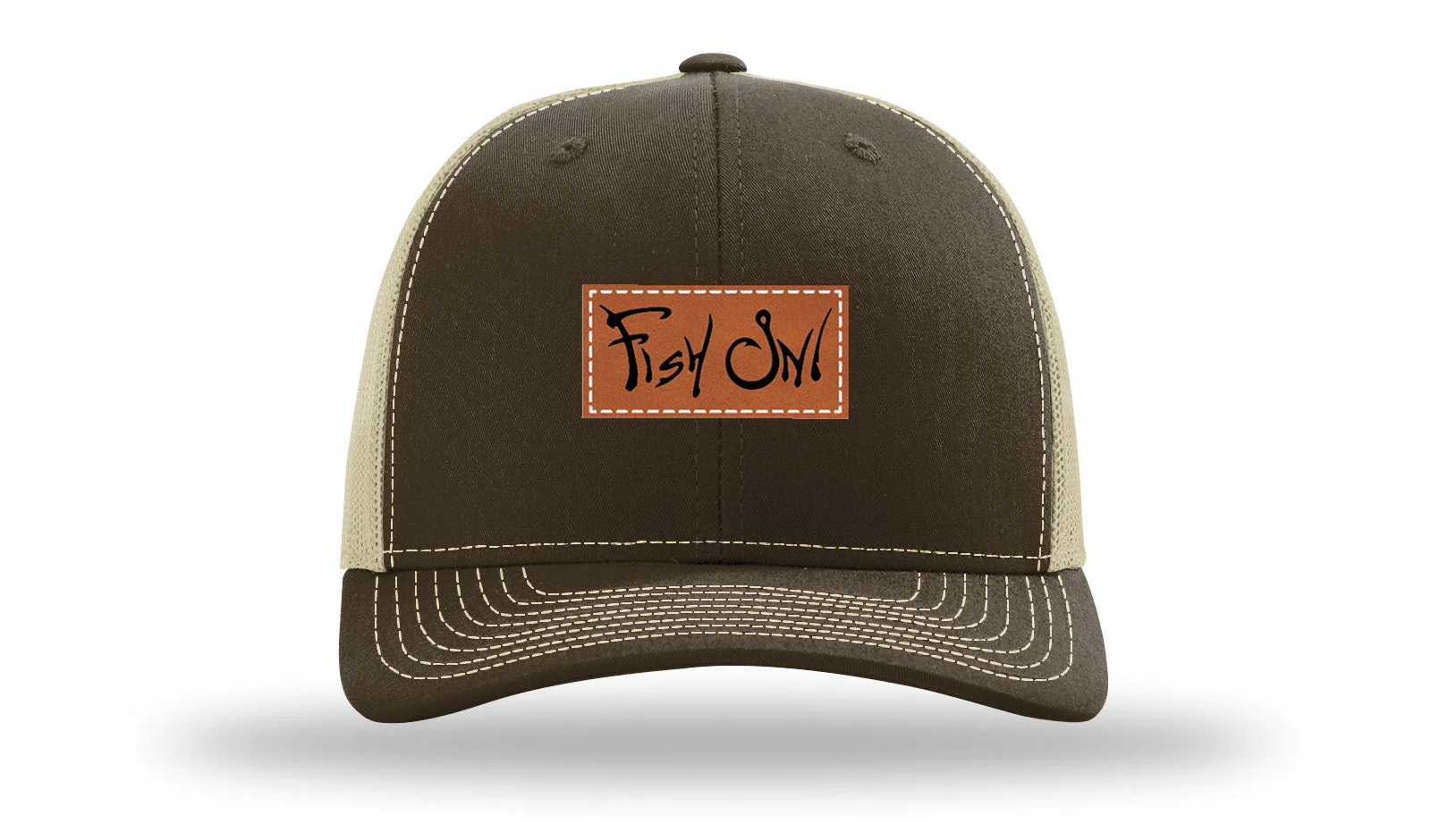 Fish On Leather Patch Richardson 112 Hat - Image 7