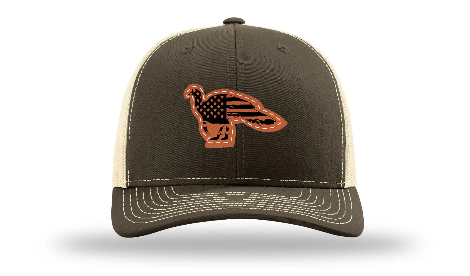 Distressed Flag Turkey Leather Patch Richardson 112 Hat - Image 17