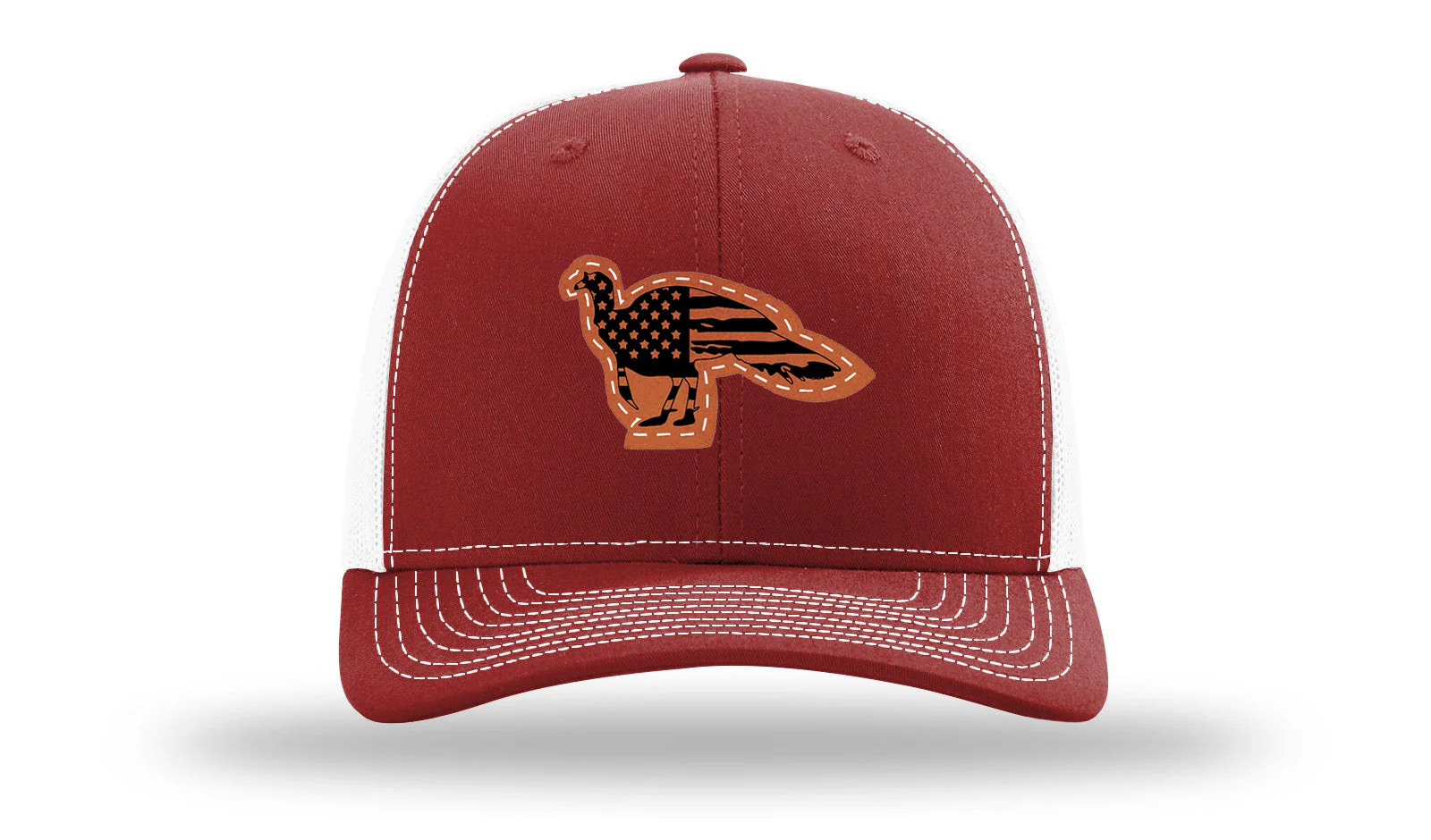 Distressed Flag Turkey Leather Patch Richardson 112 Hat - Image 9