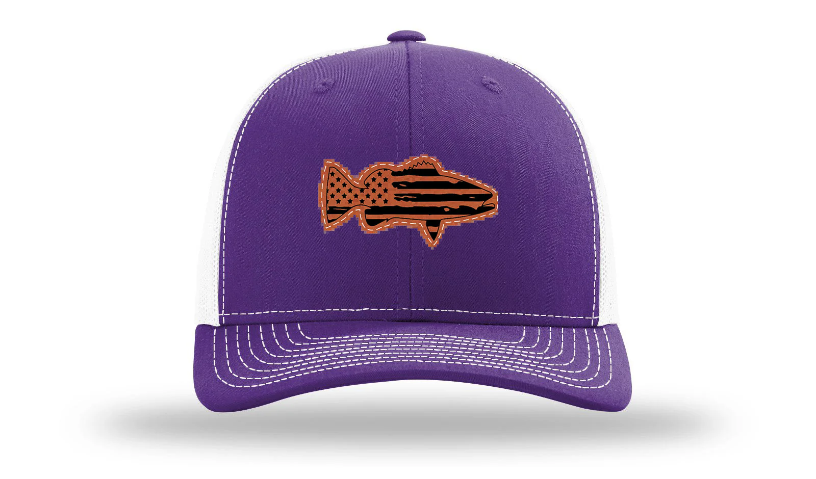 Distressed Flag Bass Leather Patch Richardson 112 Hat - Image 30