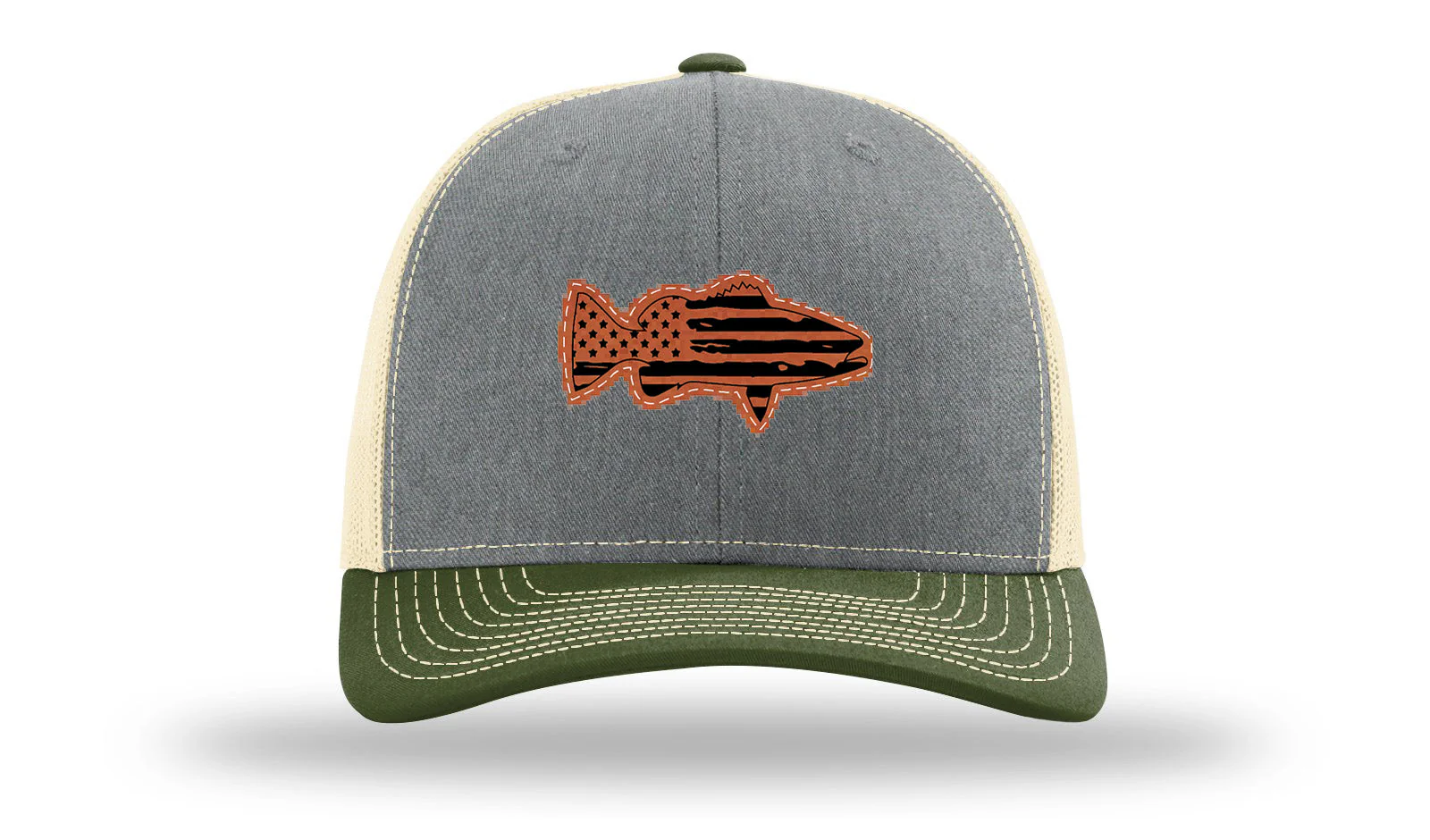 Distressed Flag Bass Leather Patch Richardson 112 Hat - Image 38