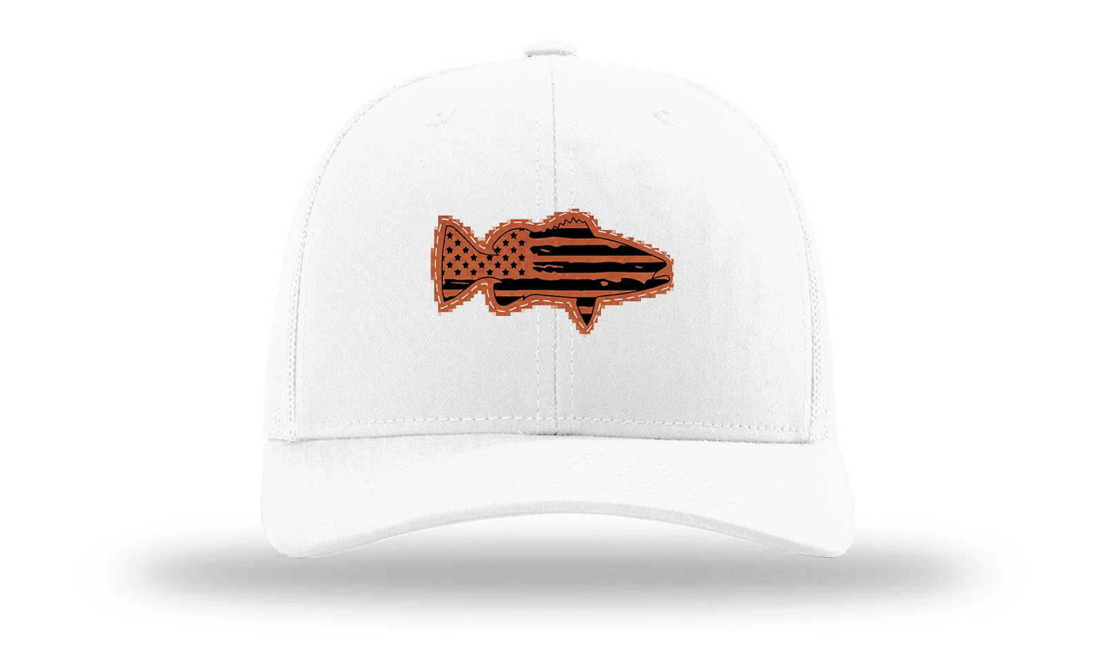 Distressed Flag Bass Leather Patch Richardson 112 Hat - Image 5