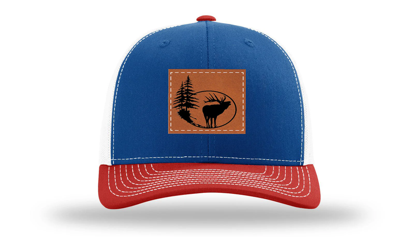 Elk In Trees Leather Patch Richardson 112 Hat - Image 42