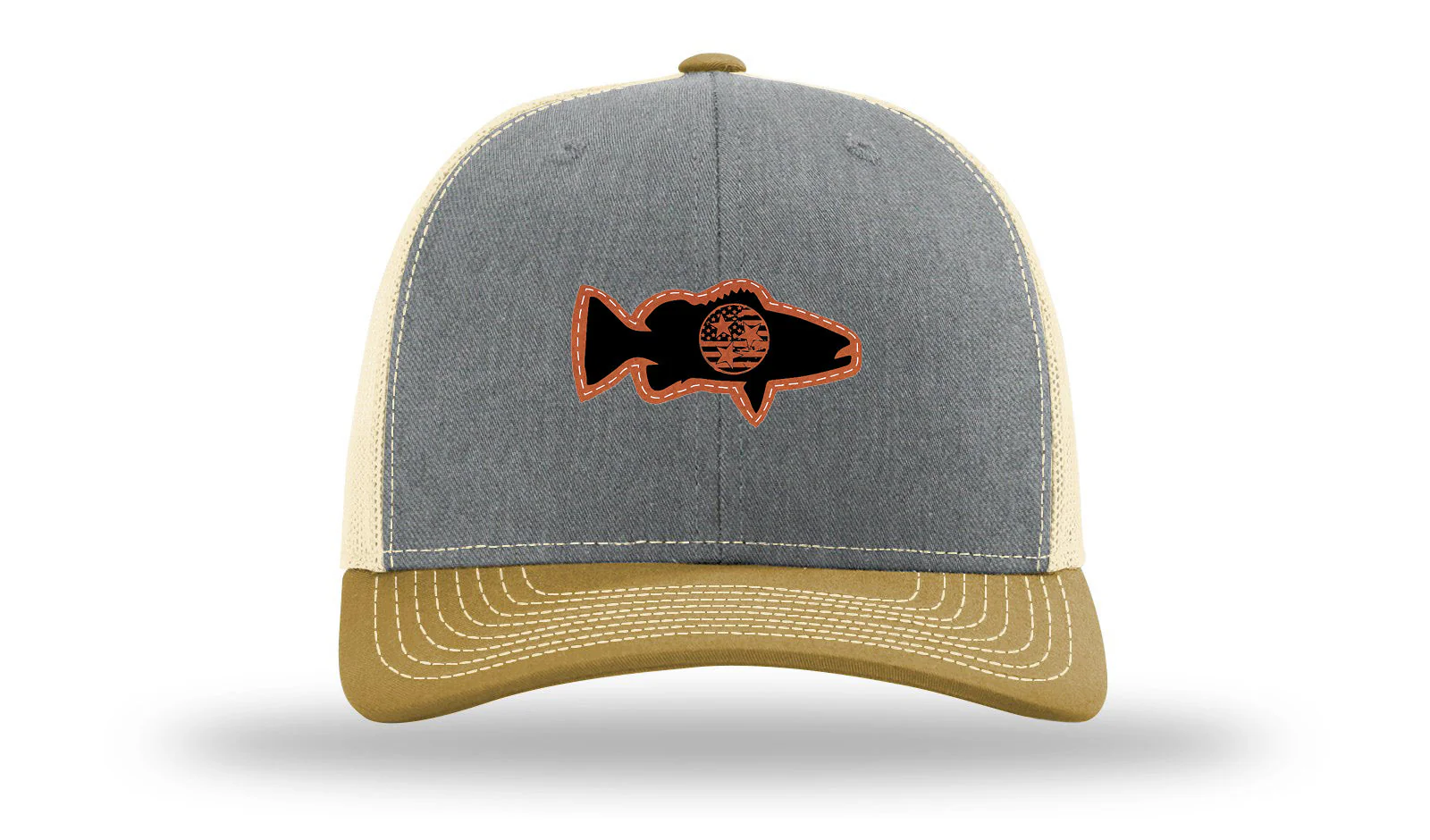 Tristar Flag Bass Leather Patch Richardson 112 Hat - Image 37