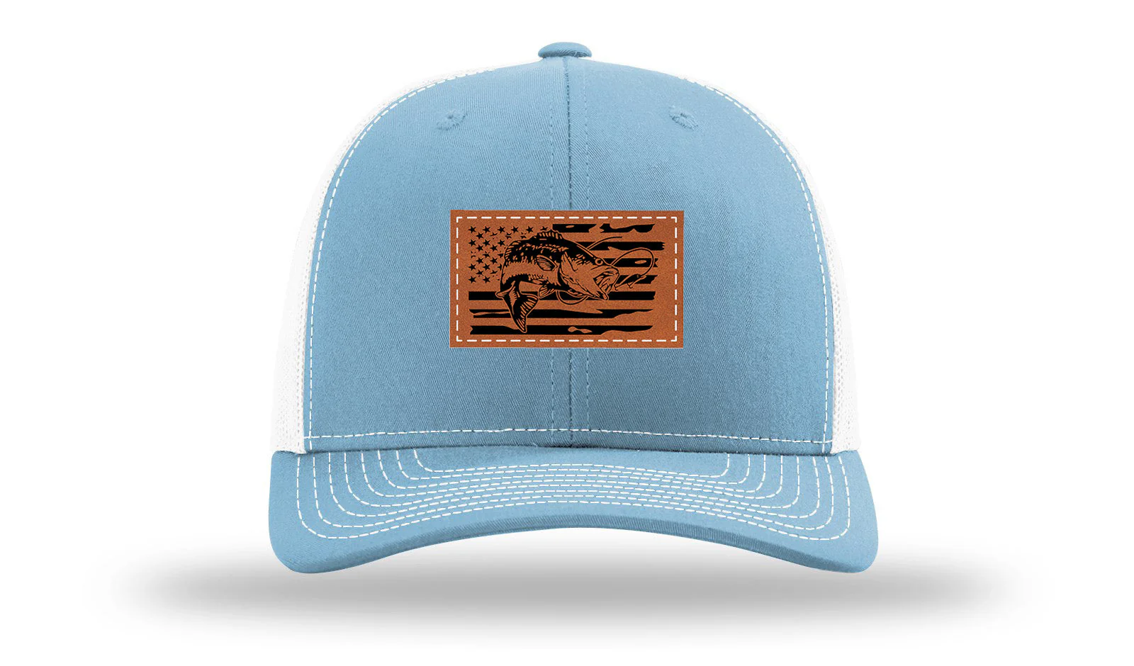 Bass Flag 2 Leather Patch Richardson 112 Hat - Image 19