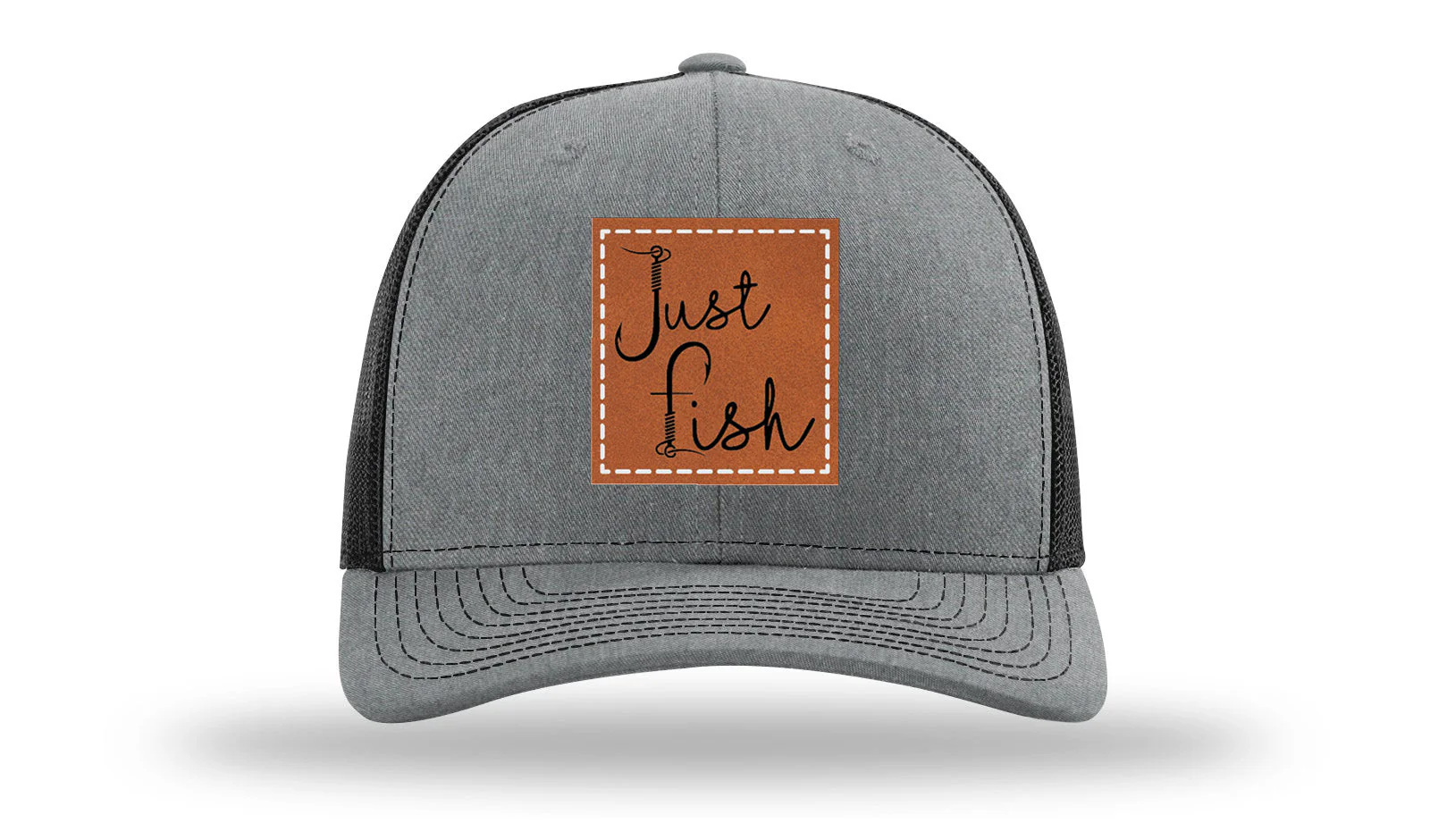 Just Fish Leather Patch Richardson 112 Hat - Image 20