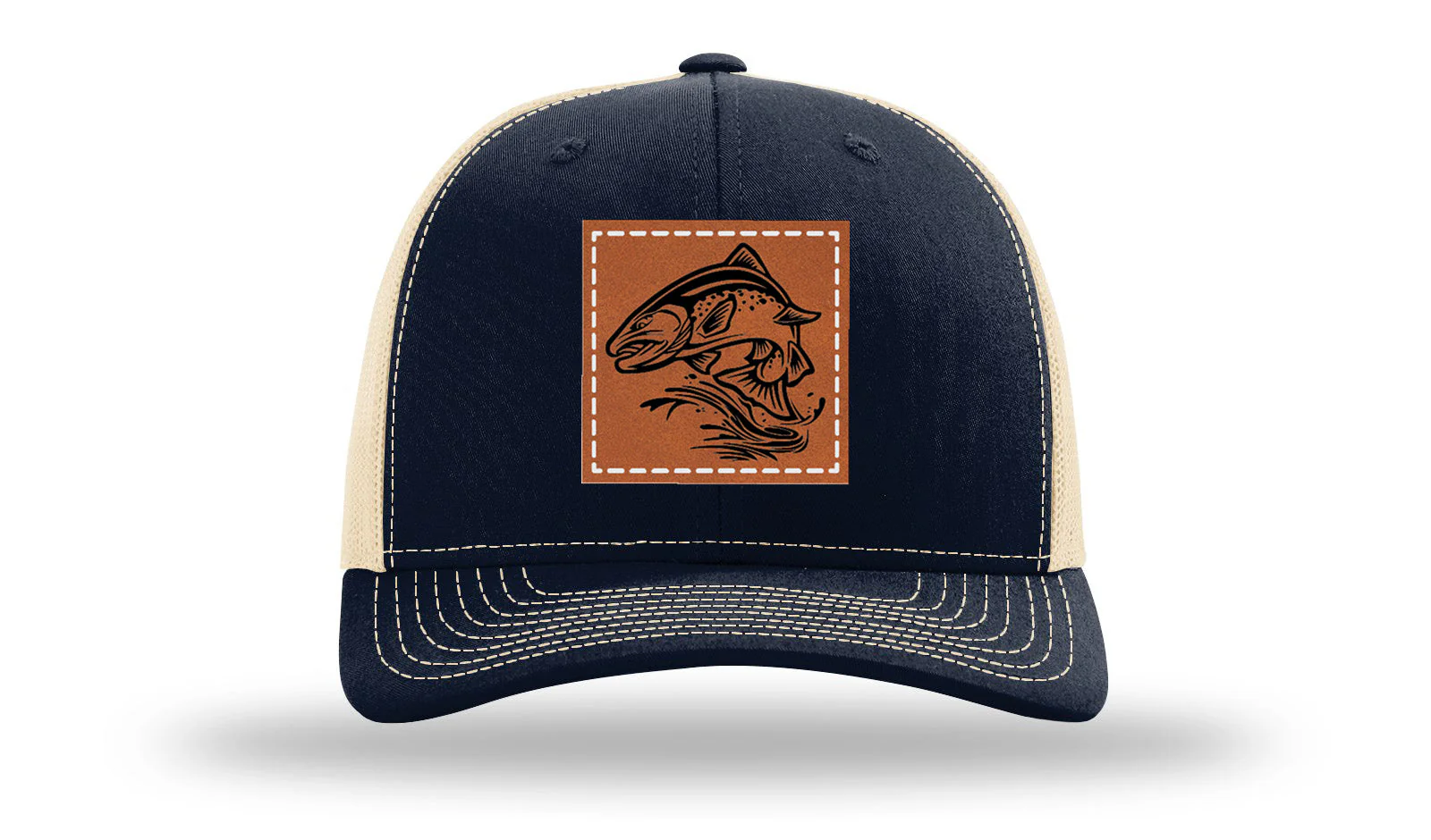 Salmom Jumping Leather Patch Richardson 112 Hat - Image 28