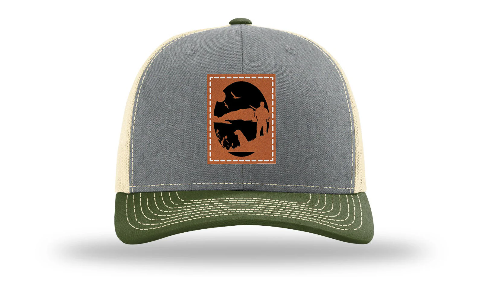 Hunter With Dog Leather Patch Richardson 112 Hat - Image 38