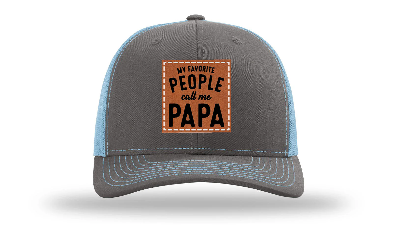 My Favorite People Call Me Papa Leather Patch Richardson 112 Hat - Image 12