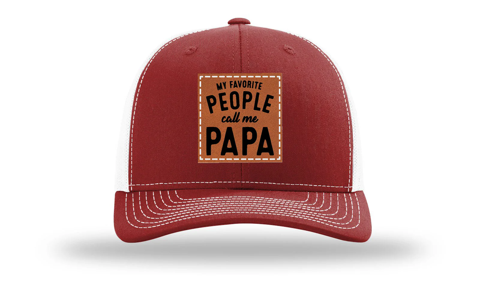 My Favorite People Call Me Papa Leather Patch Richardson 112 Hat - Image 9