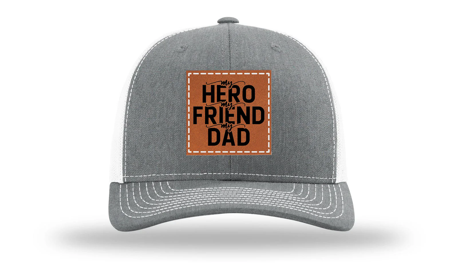 My Hero My Friend My Dad Leather Patch Richardson 112 Hat - Image 21