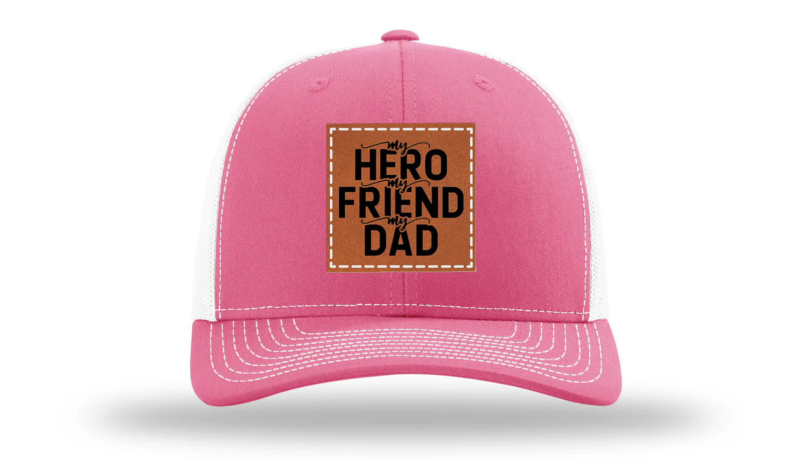 My Hero My Friend My Dad Leather Patch Richardson 112 Hat - Image 23