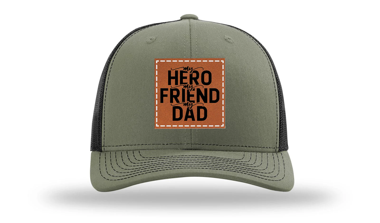 My Hero My Friend My Dad Leather Patch Richardson 112 Hat - Image 25
