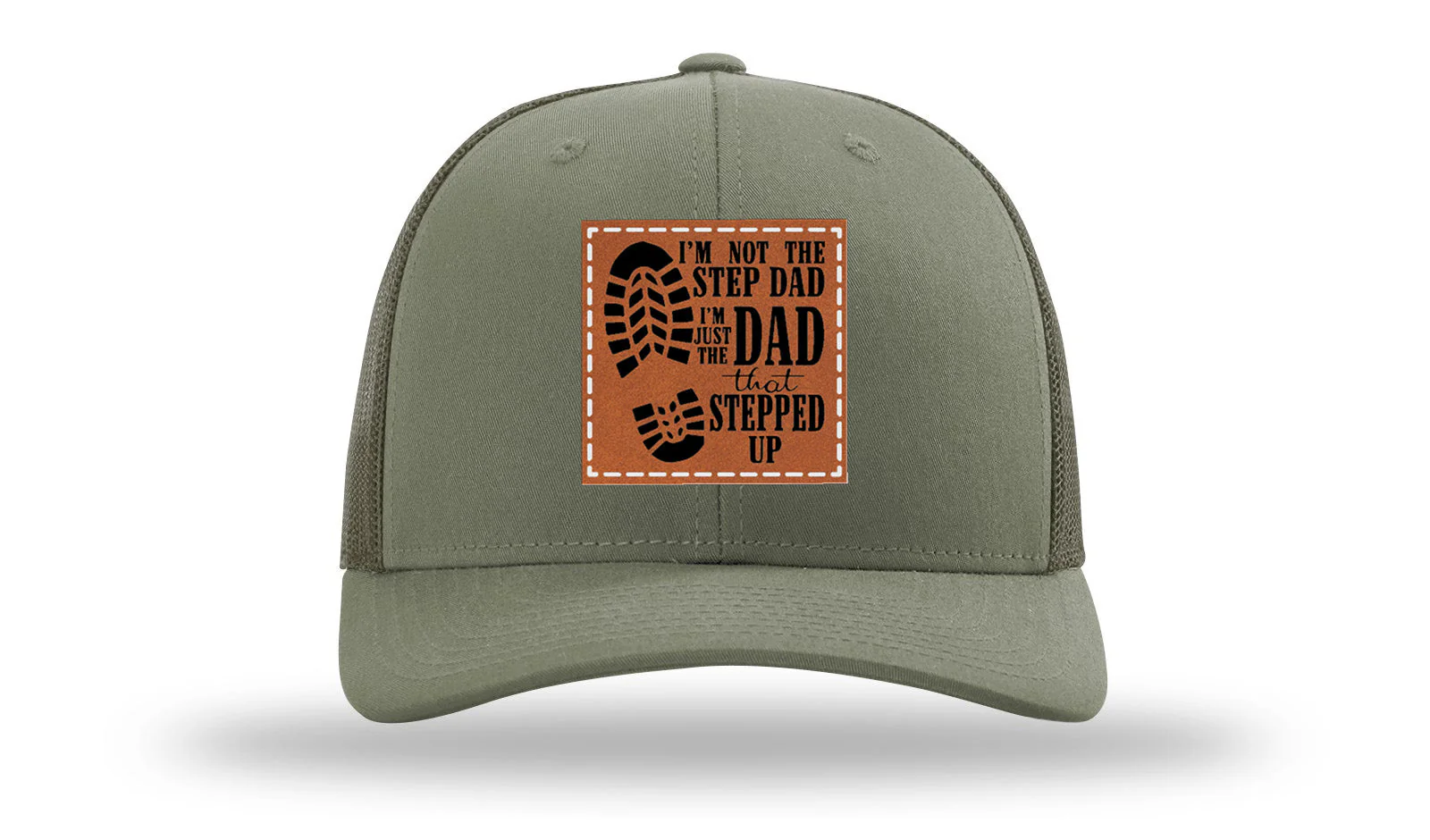 Dad That Stepped Up Leather Patch Richardson 112 Hat - Image 3