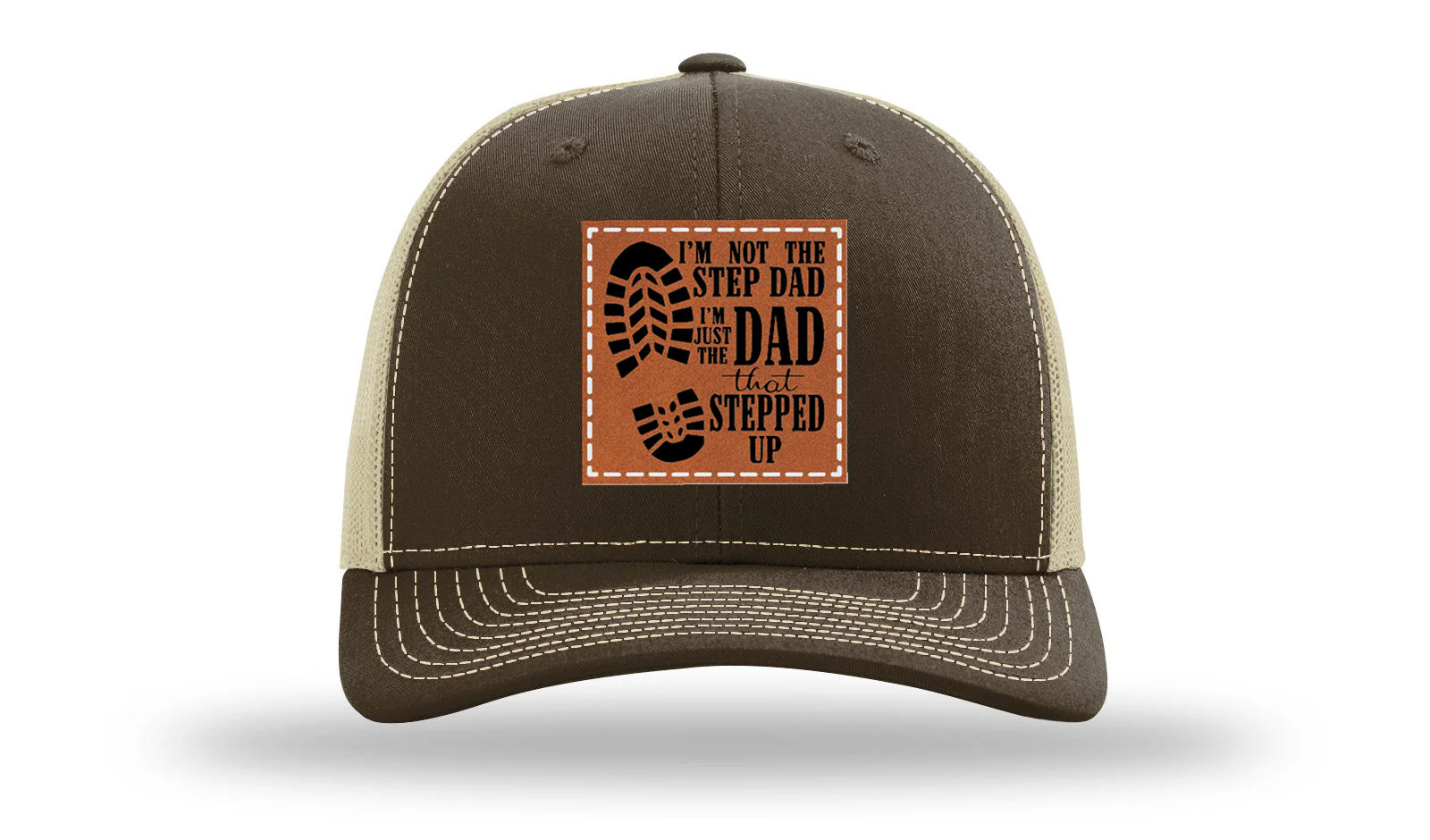Dad That Stepped Up Leather Patch Richardson 112 Hat - Image 8