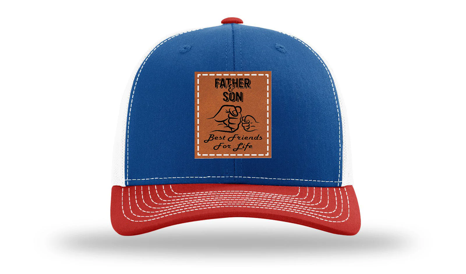 Father & Son Fist Bump Leather Patch Richardson 112 Hat - Image 42