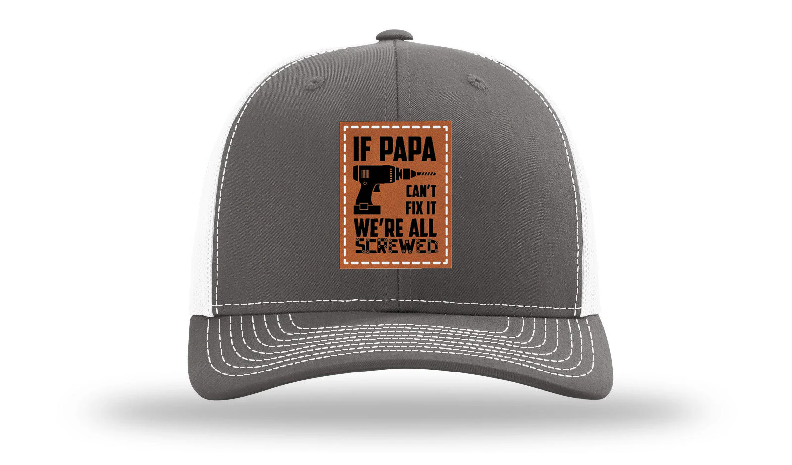 If Papa Can't Fix It Leather Patch Richardson 112 Hat - Image 16