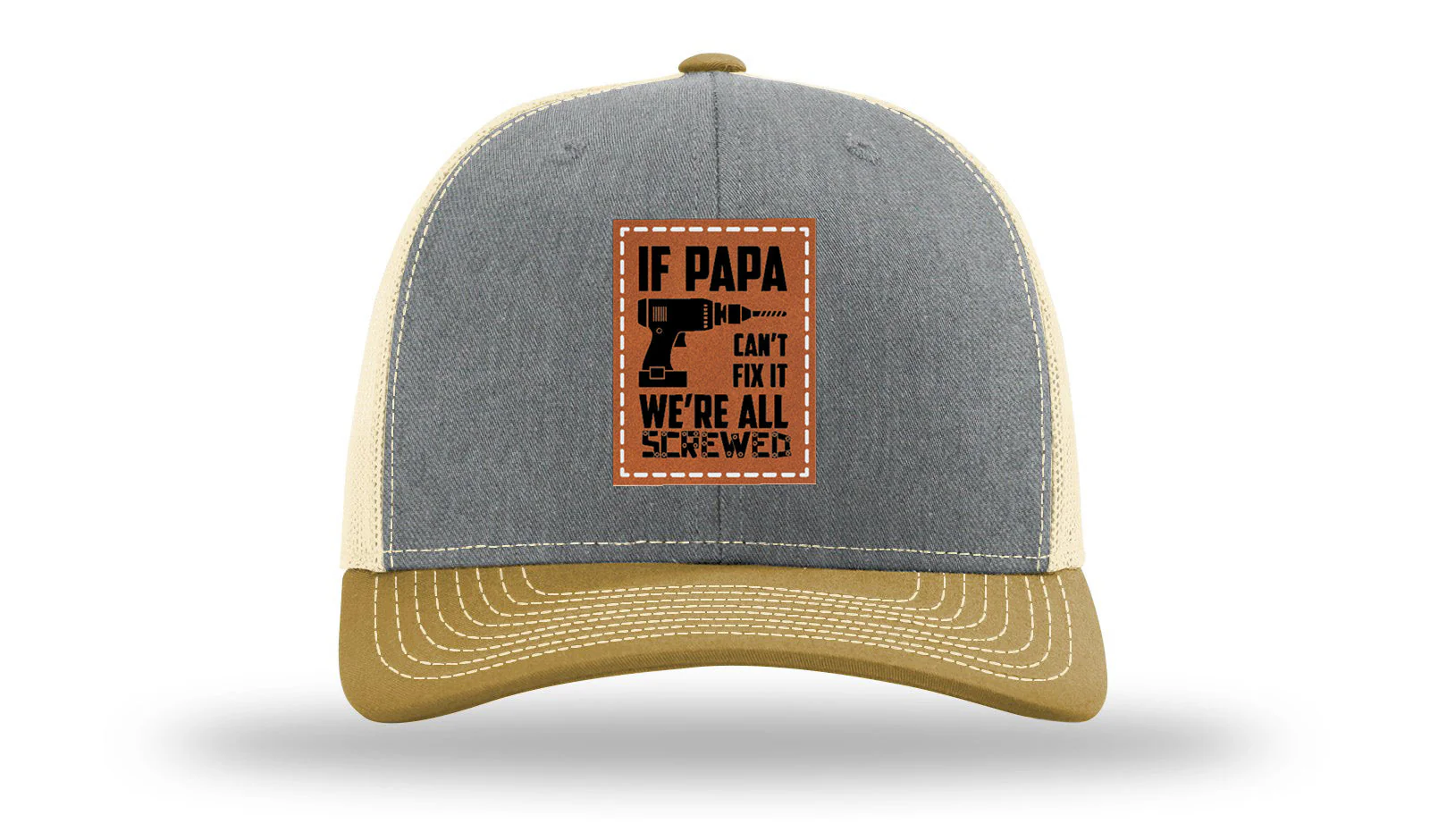If Papa Can't Fix It Leather Patch Richardson 112 Hat - Image 37