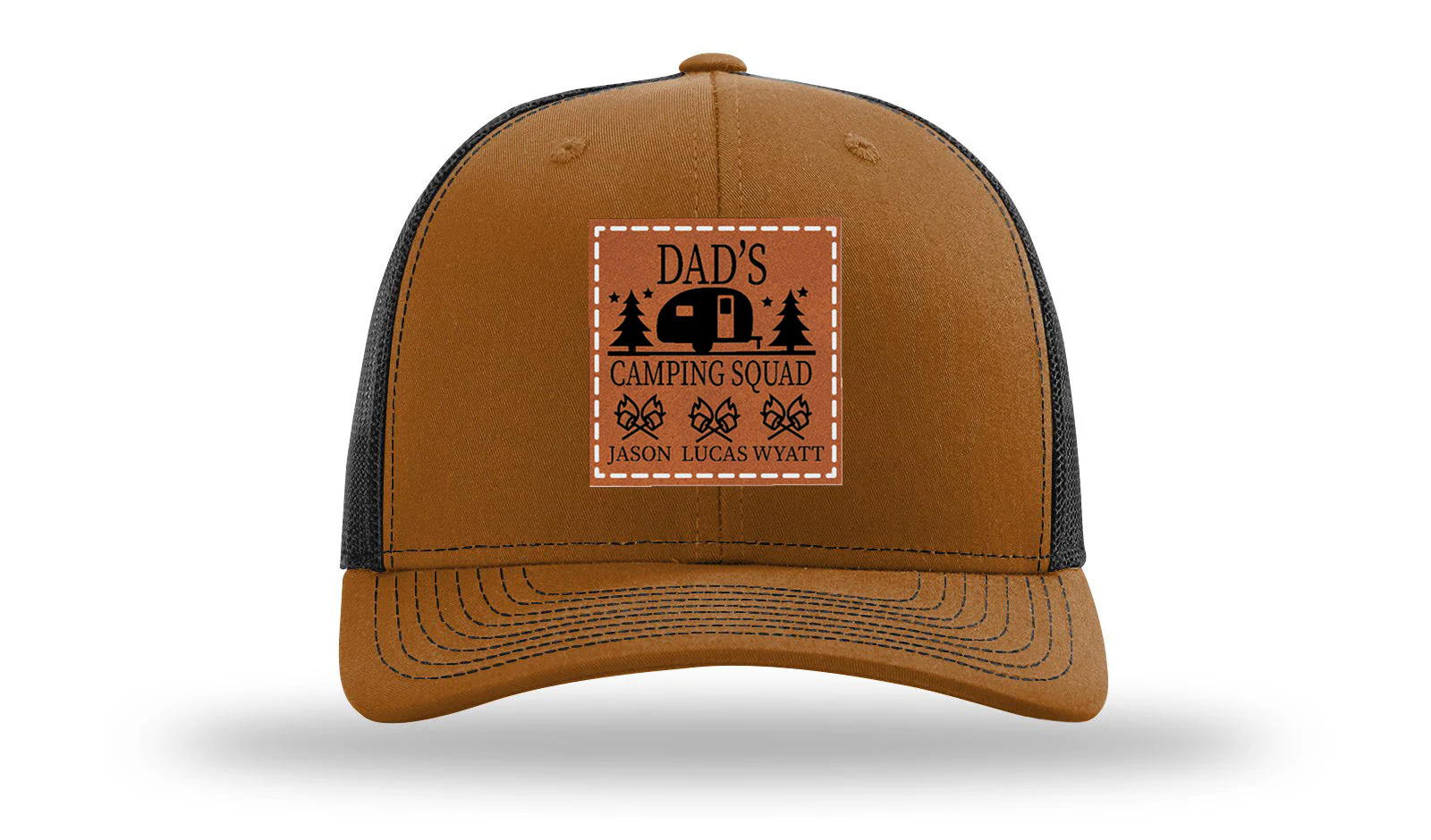 Dad's Camping Squad Leather Patch Richardson 112 Hat - Image 10
