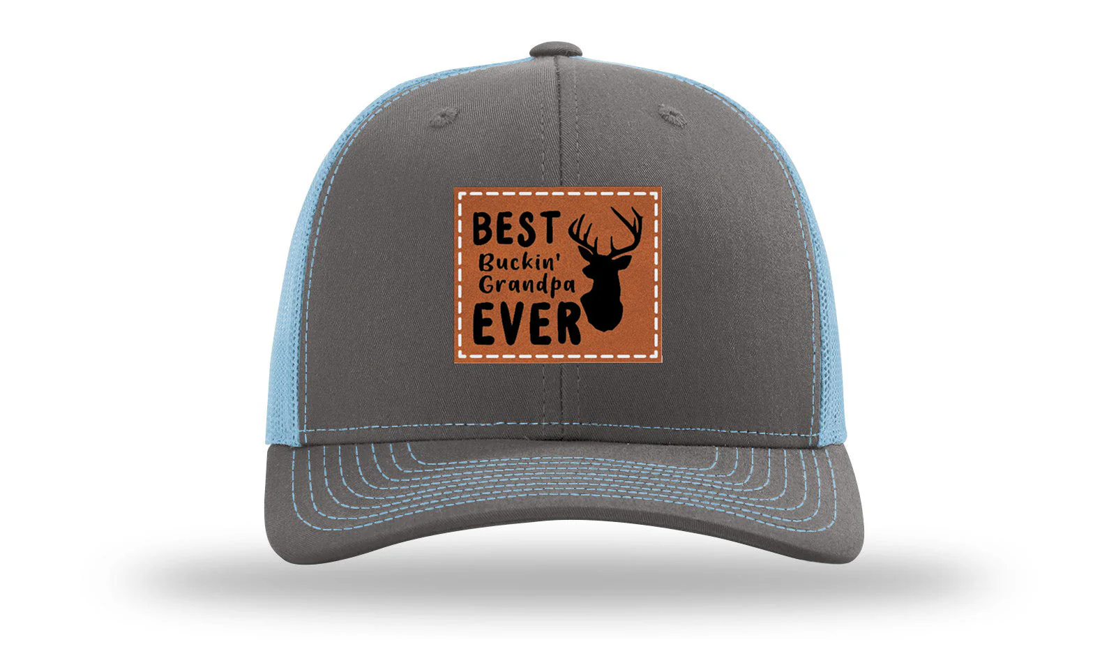 Best Buckin' Grandpa Leather Patch Richardson 112 Hat - Image 12