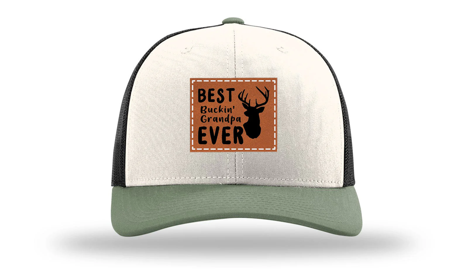 Best Buckin' Grandpa Leather Patch Richardson 112 Hat - Image 35