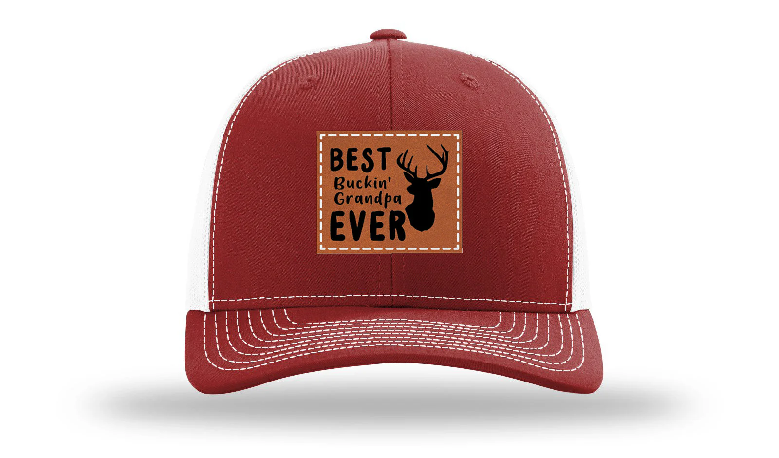 Best Buckin' Grandpa Leather Patch Richardson 112 Hat - Image 9