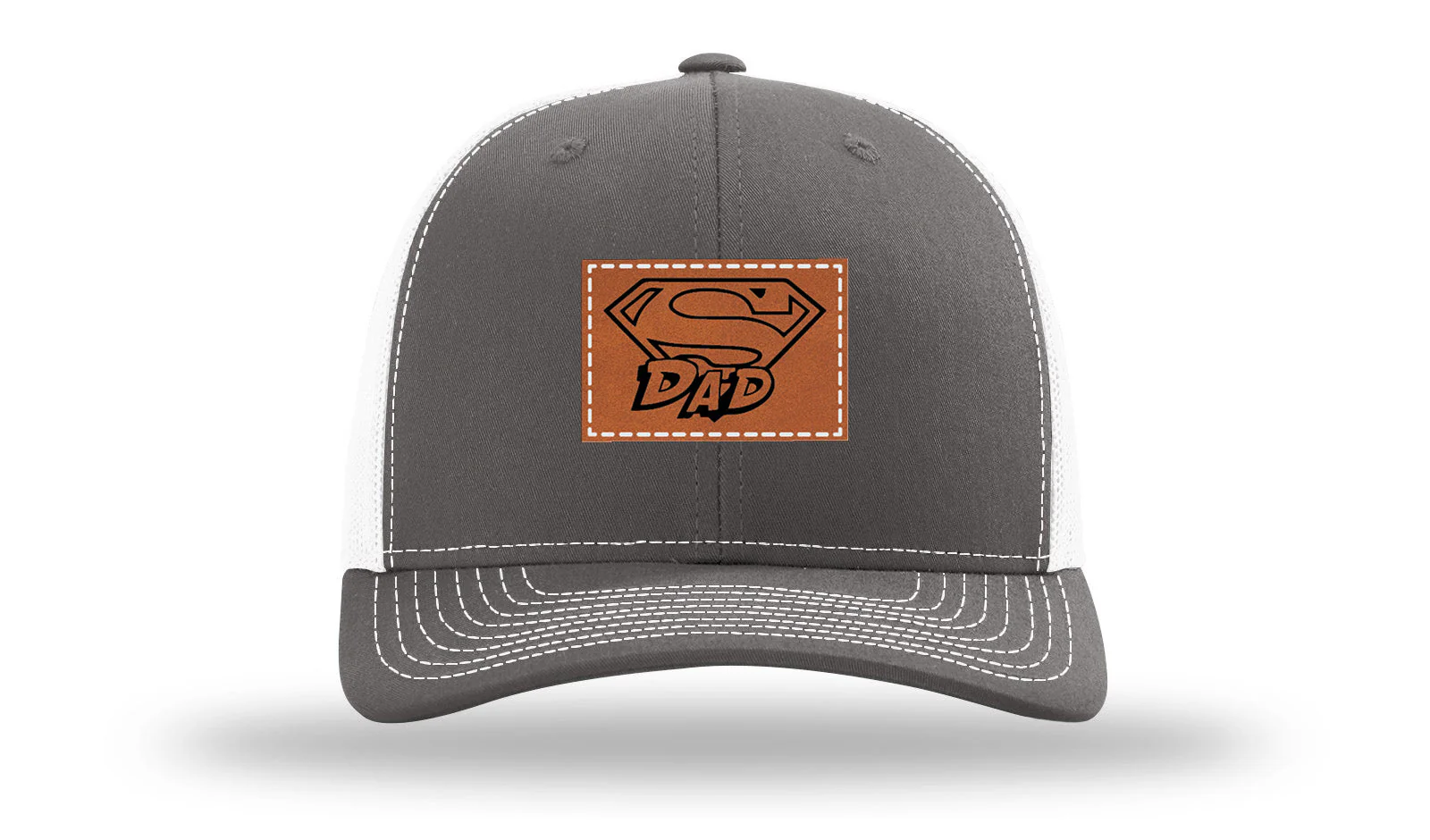 Super Dad Leather Patch Richardson 112 Hat - Image 16