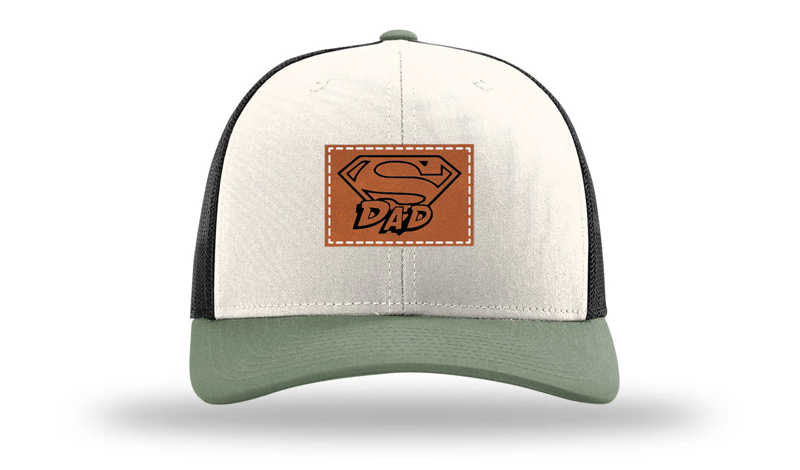 Super Dad Leather Patch Richardson 112 Hat - Image 35