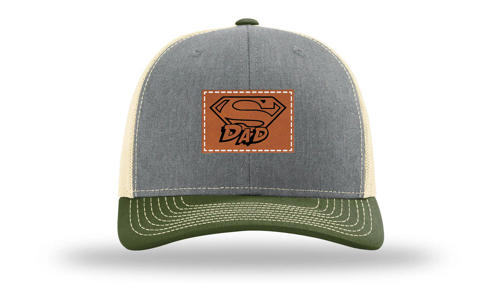 Super Dad Leather Patch Richardson 112 Hat - Image 38