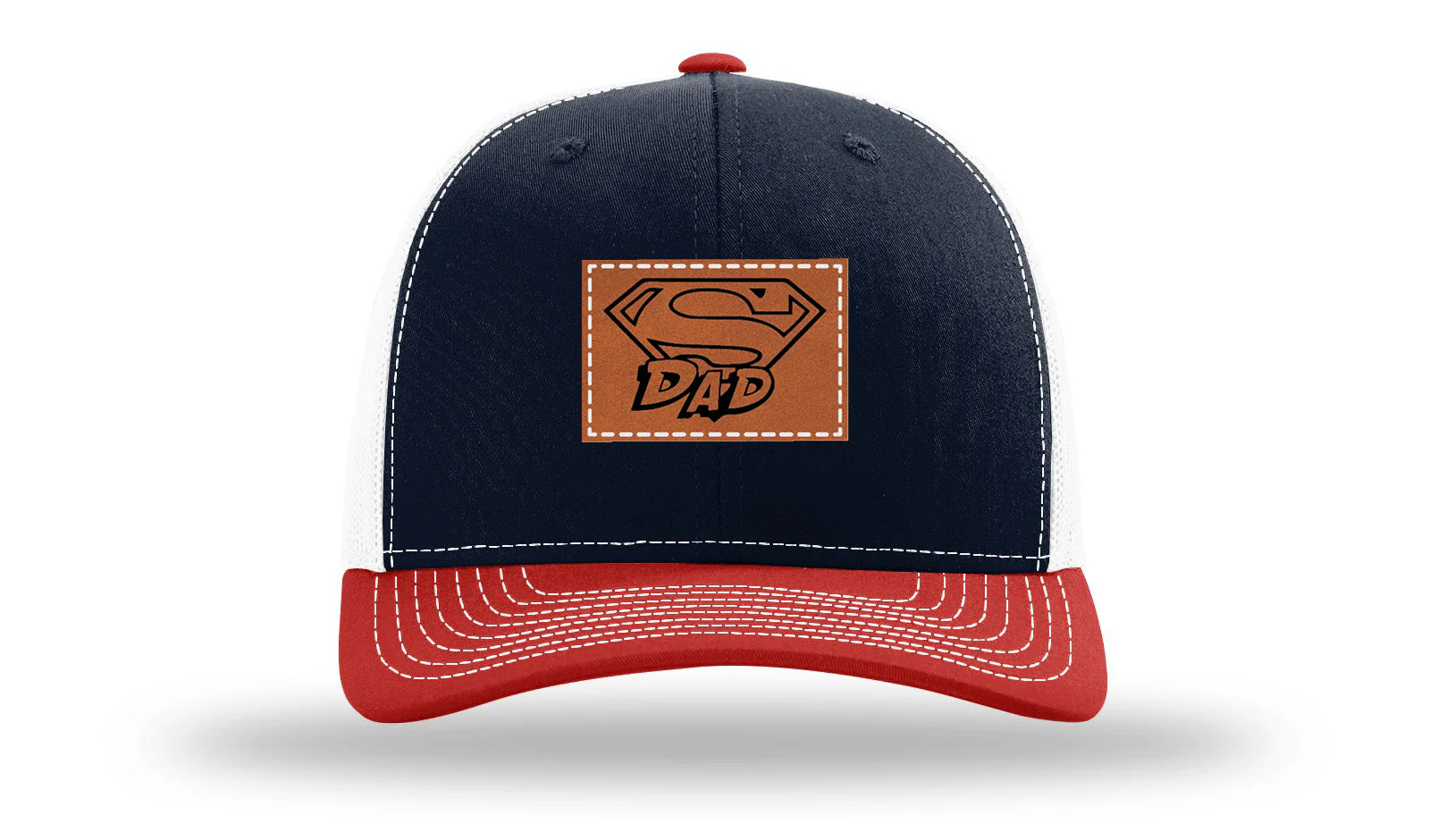 Super Dad Leather Patch Richardson 112 Hat - Image 40