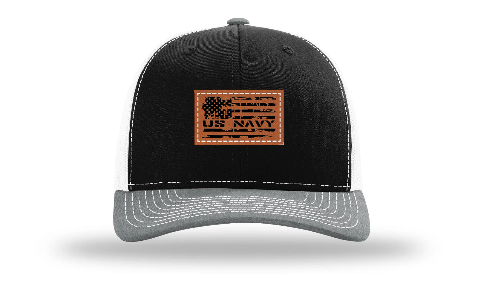 Navy Flag Leather Patch Richardson 112 Hat - Image 33