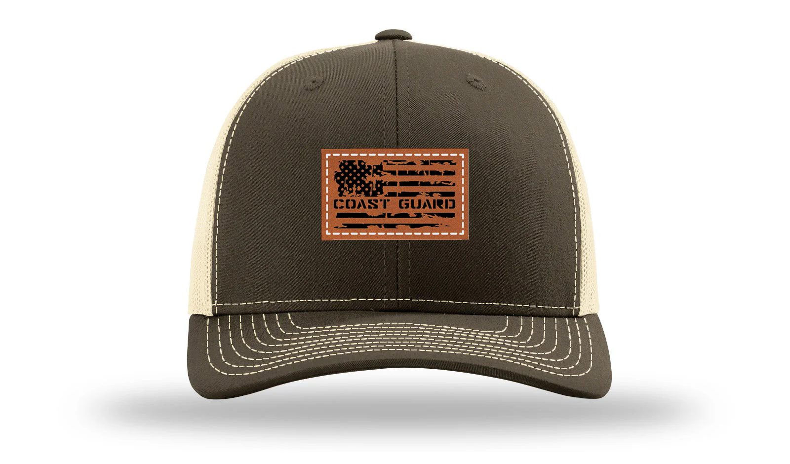 Coast Guard Flag Leather Patch Richardson 112 Hat - Image 16