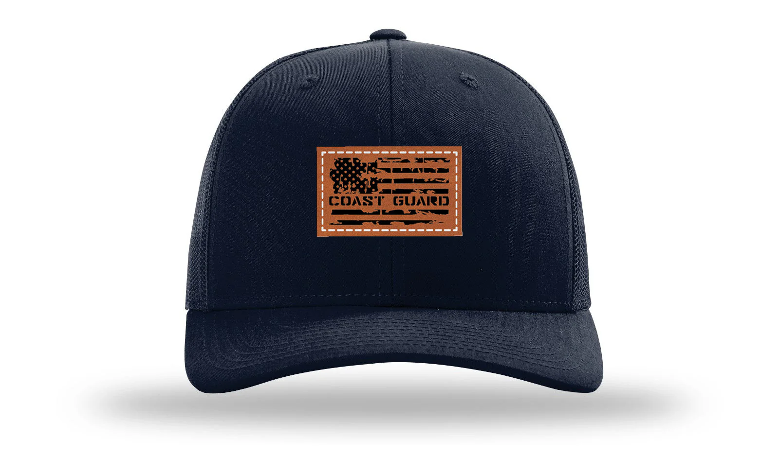 Coast Guard Flag Leather Patch Richardson 112 Hat - Image 3