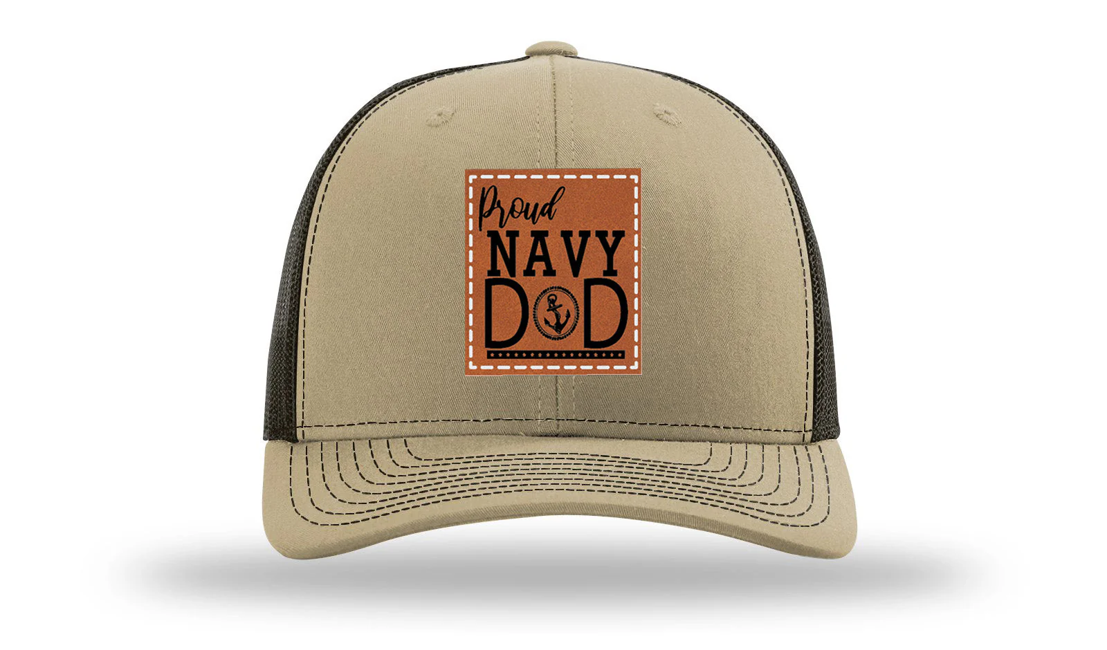 Proud Navy Dad Leather Patch Richardson 112 Hat - Image 24