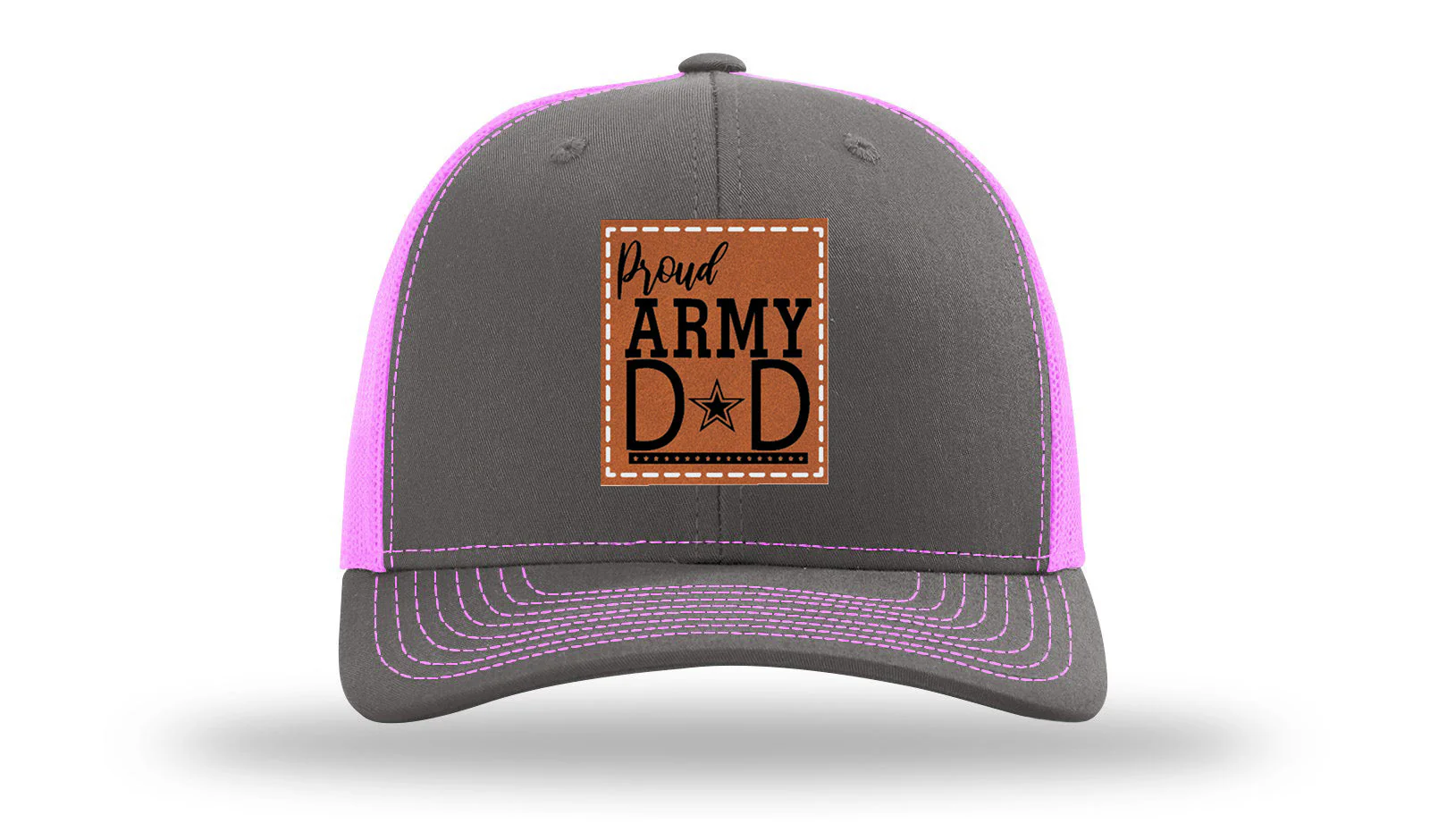 Proud Army Dad Leather Patch Richardson 112 Hat - Image 15