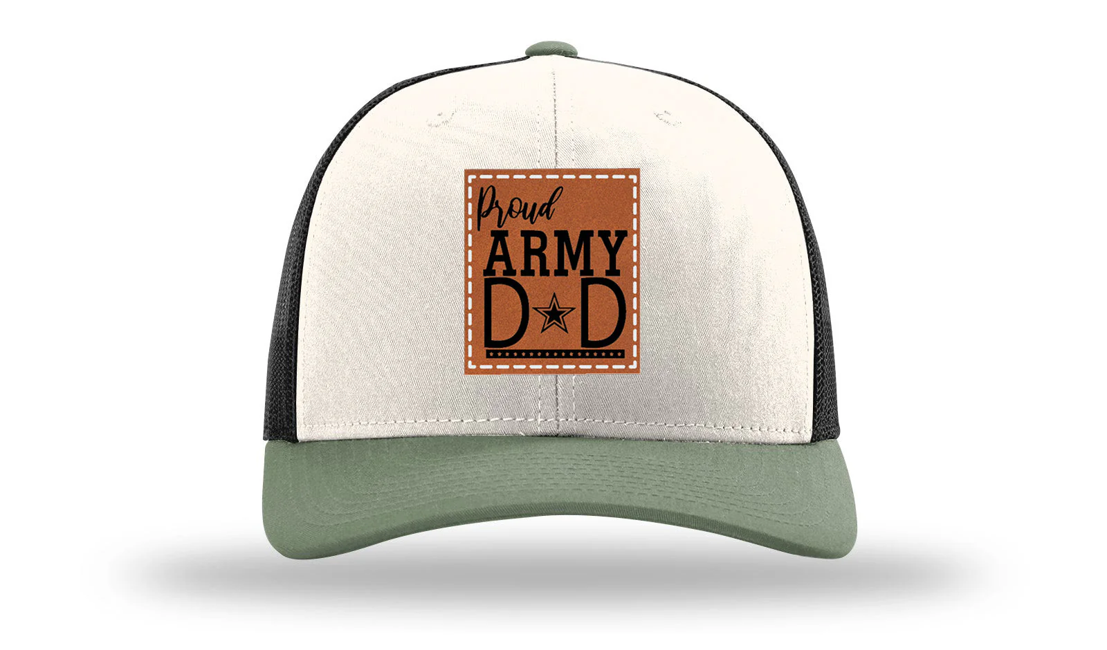 Proud Army Dad Leather Patch Richardson 112 Hat - Image 35