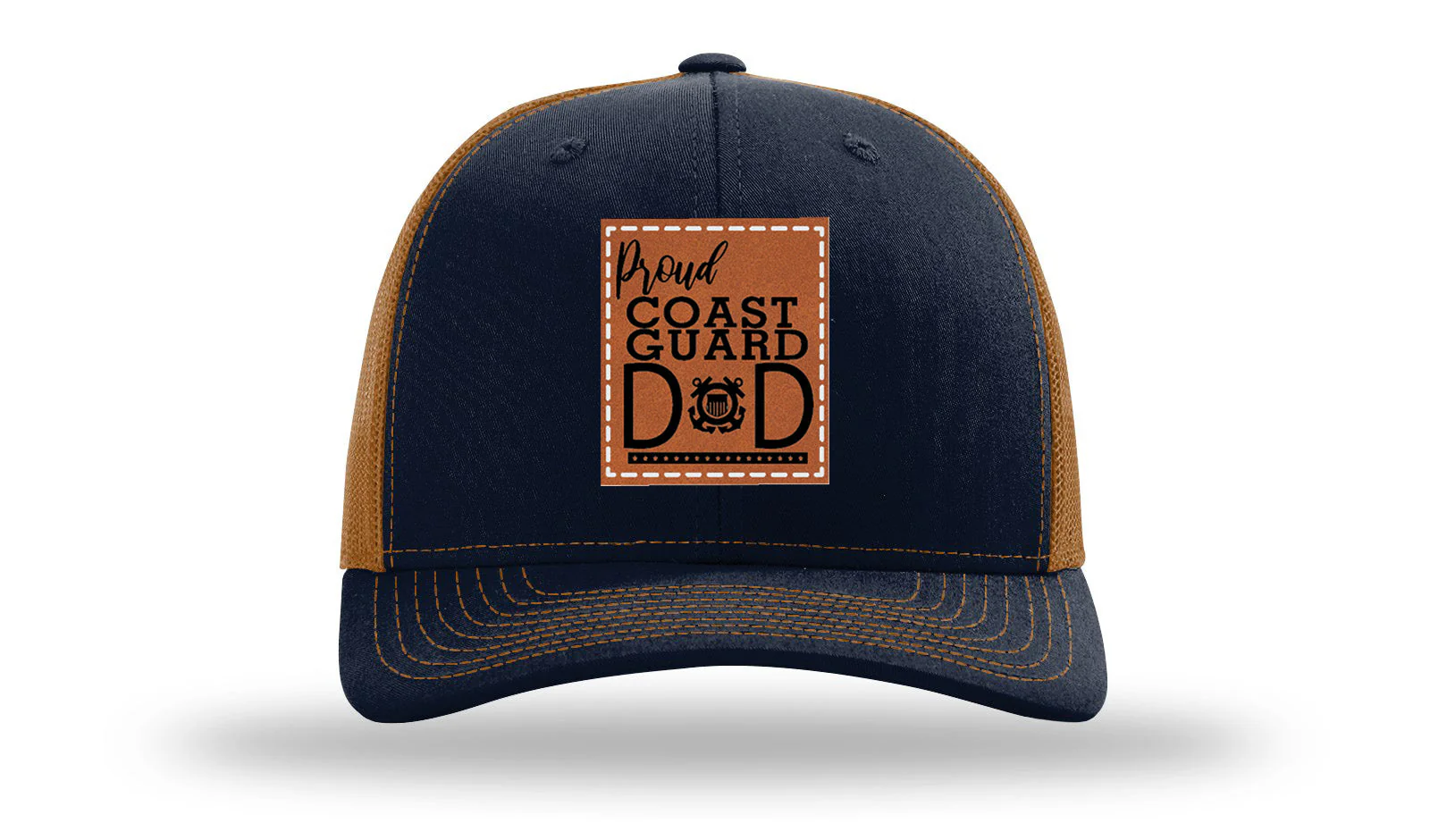 Proud Coast Guard Dad Leather Patch Richardson 112 Hat - Image 26