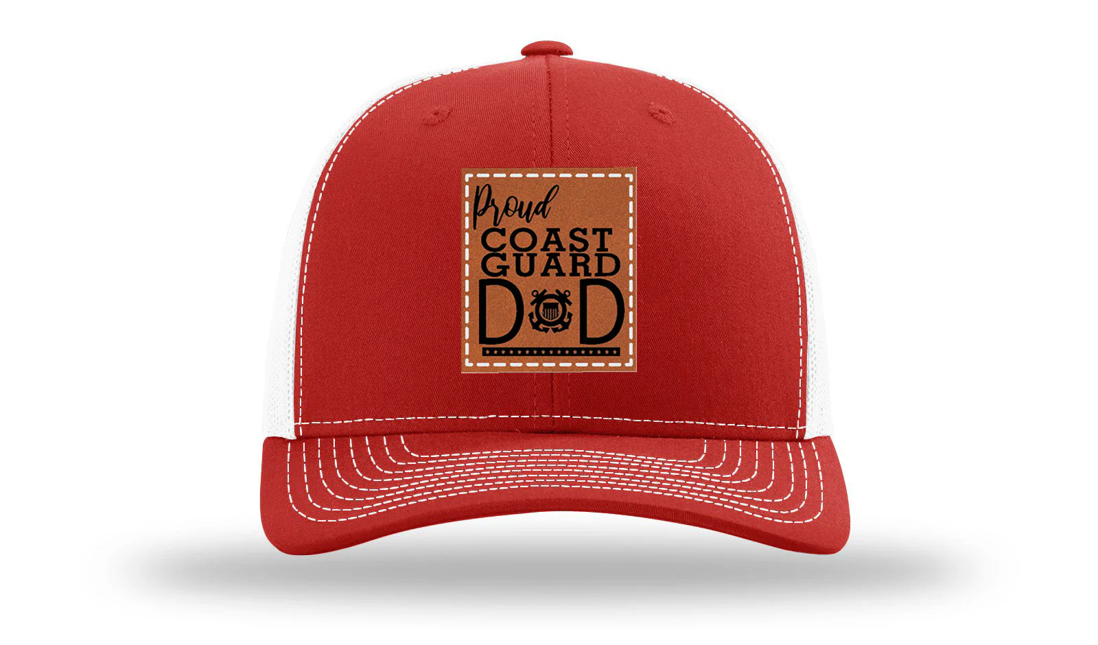 Proud Coast Guard Dad Leather Patch Richardson 112 Hat - Image 31