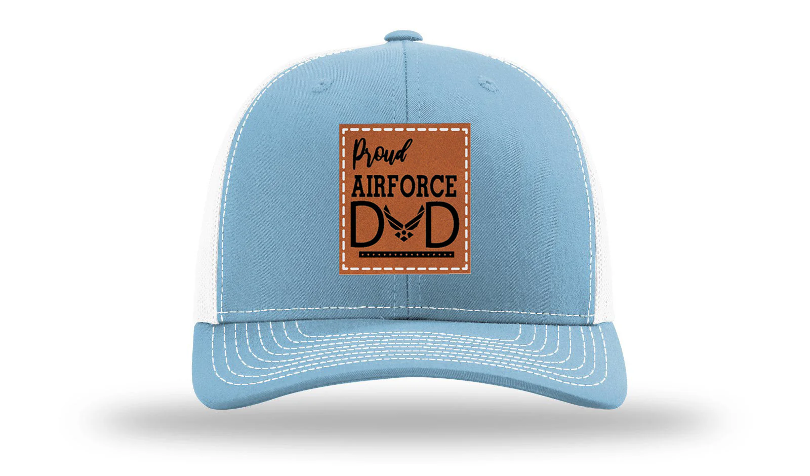 Proud Air Force Dad Leather Patch Richardson 112 Hat - Image 19