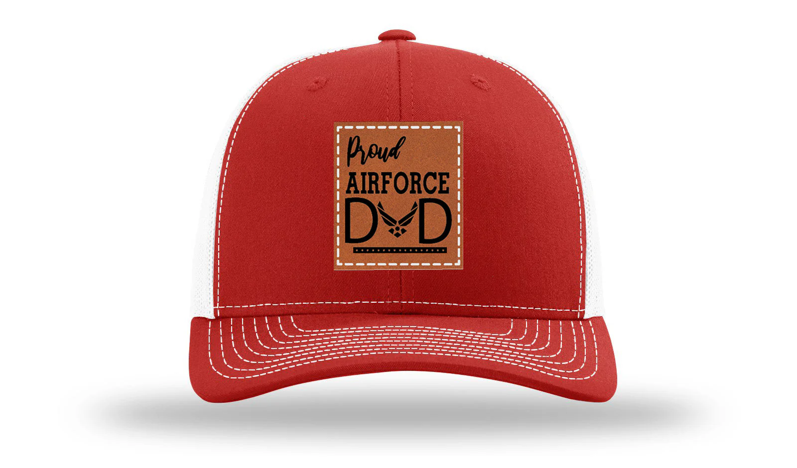 Proud Air Force Dad Leather Patch Richardson 112 Hat - Image 31