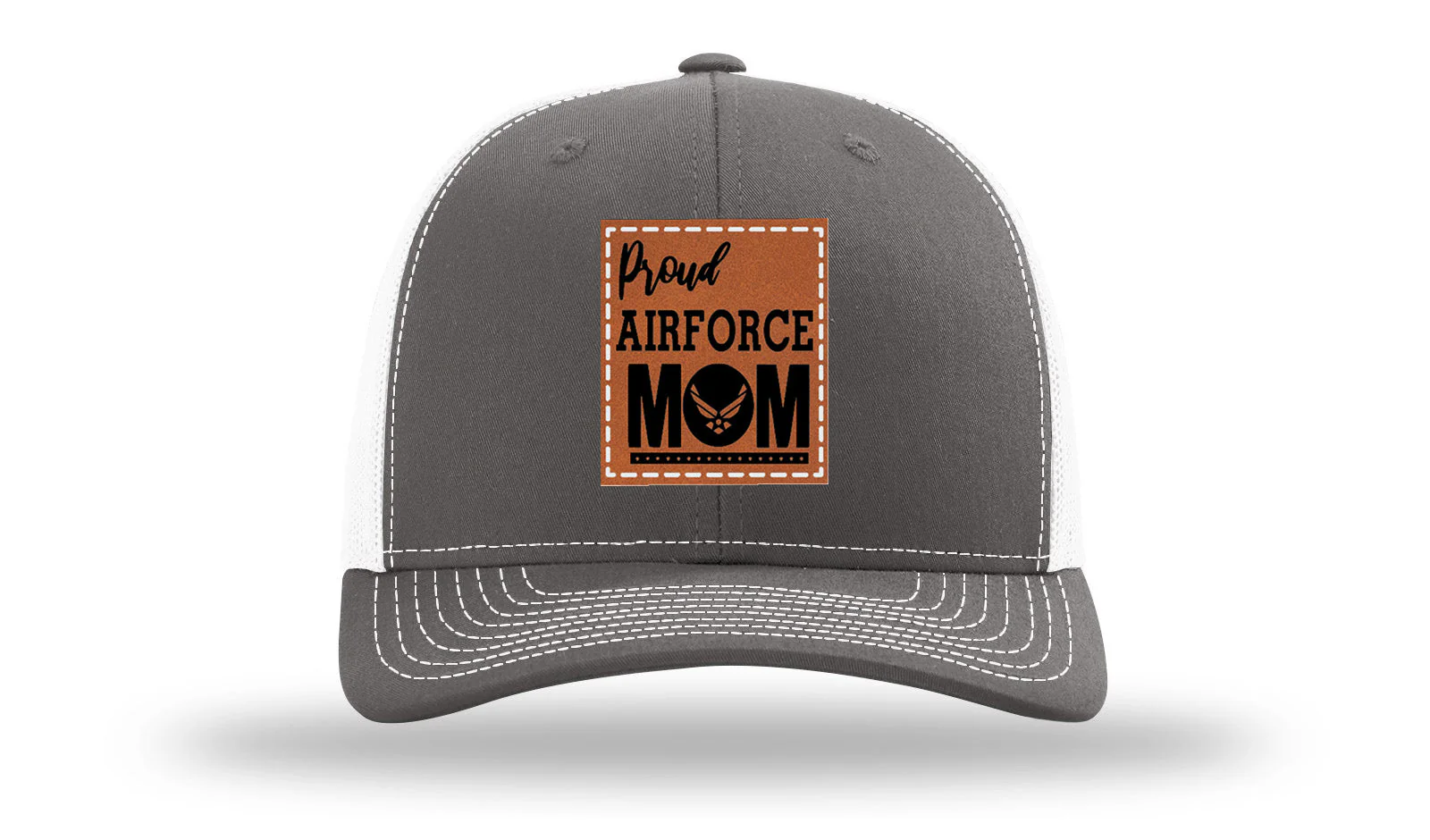 Proud Air Force Mom Leather Patch Richardson 112 Hat - Image 16