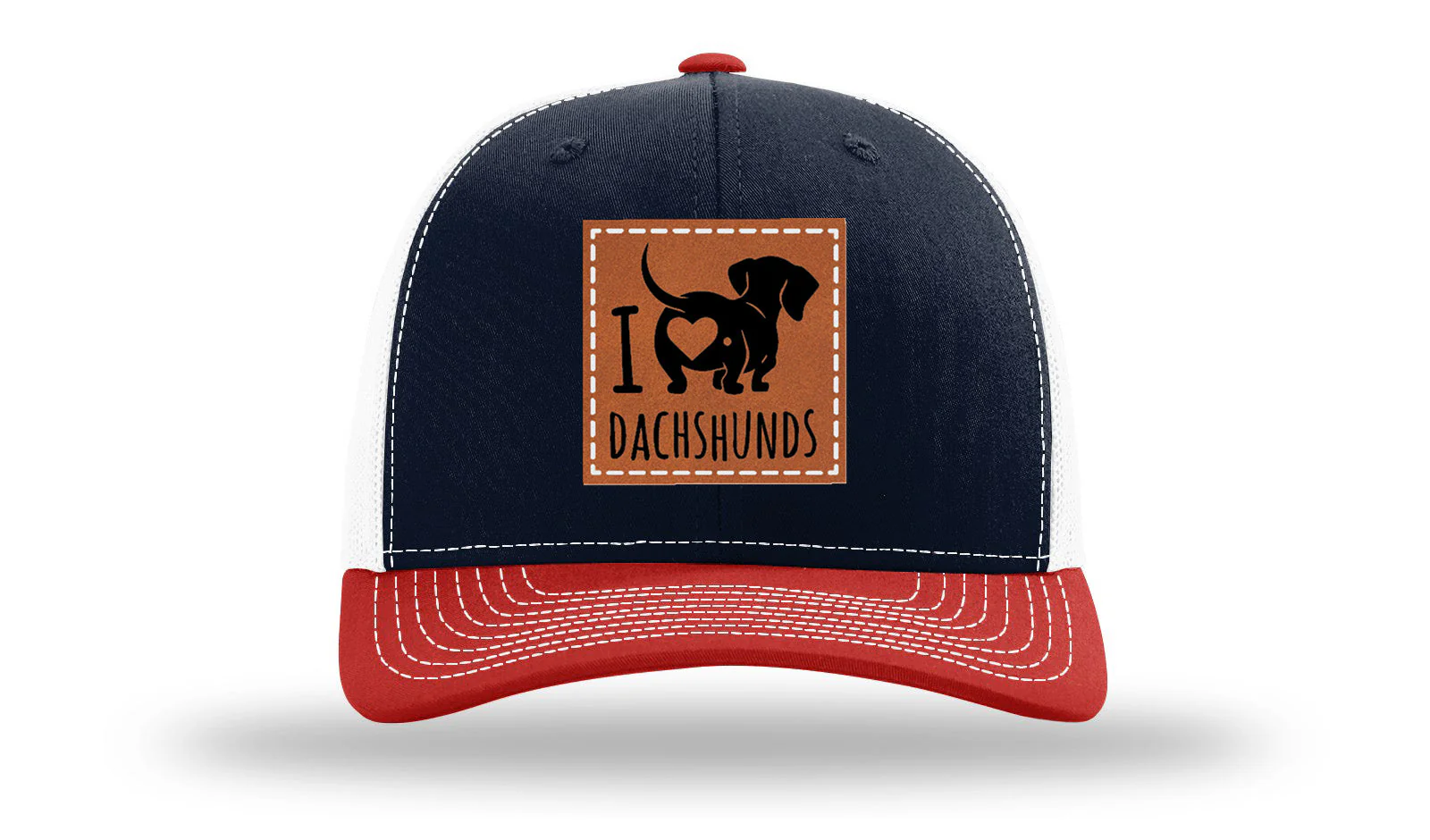 I Love Dachshunds Leather Patch Richardson 112 Hat - Image 36