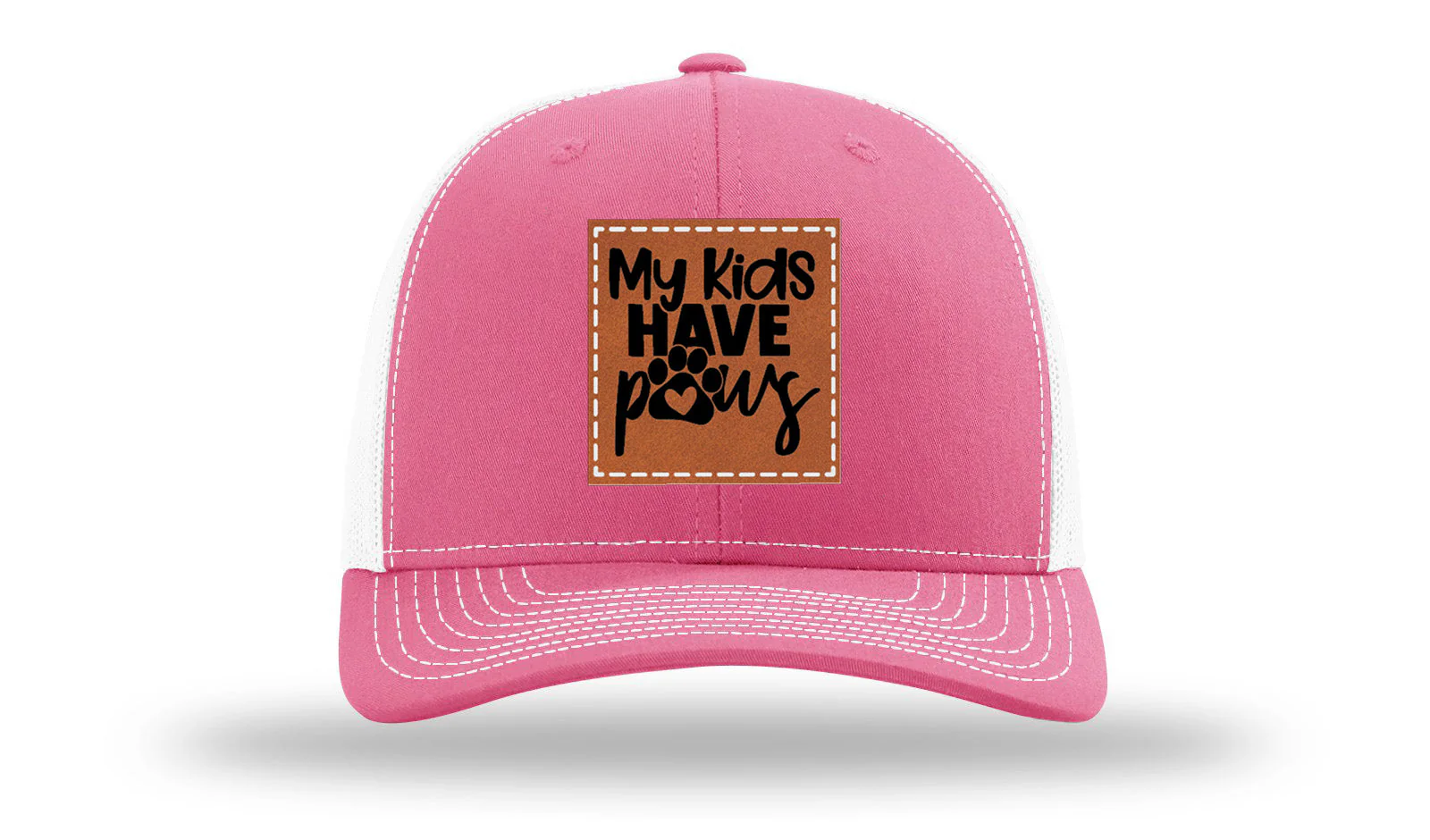 My Kids Have Paws Leather Patch Richardson 112 Hat - Image 22