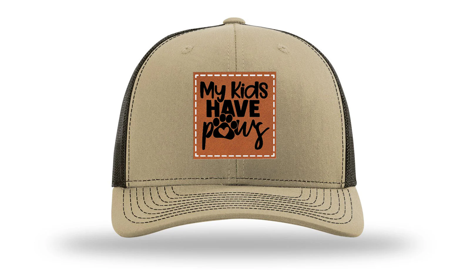 My Kids Have Paws Leather Patch Richardson 112 Hat - Image 23