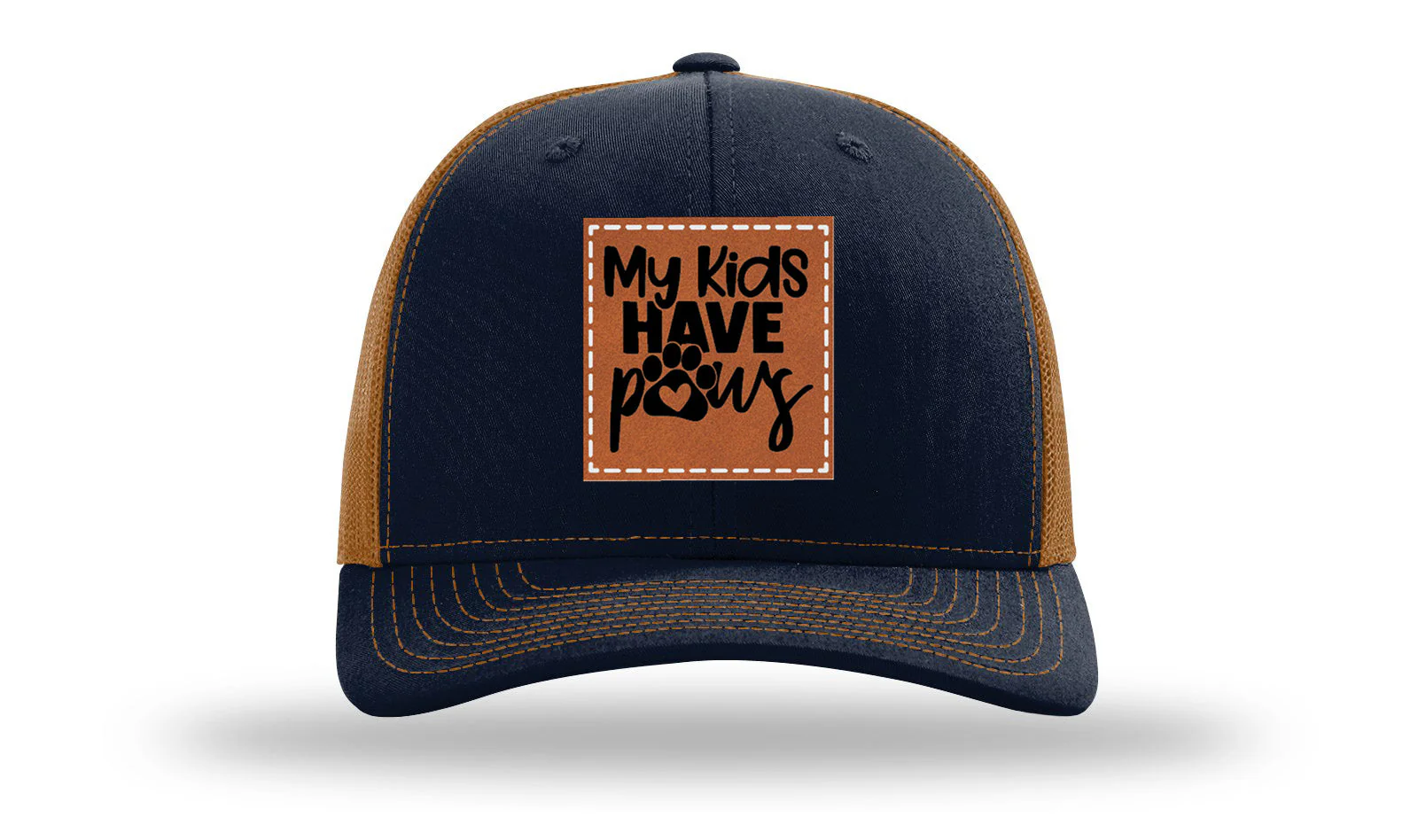 My Kids Have Paws Leather Patch Richardson 112 Hat - Image 25