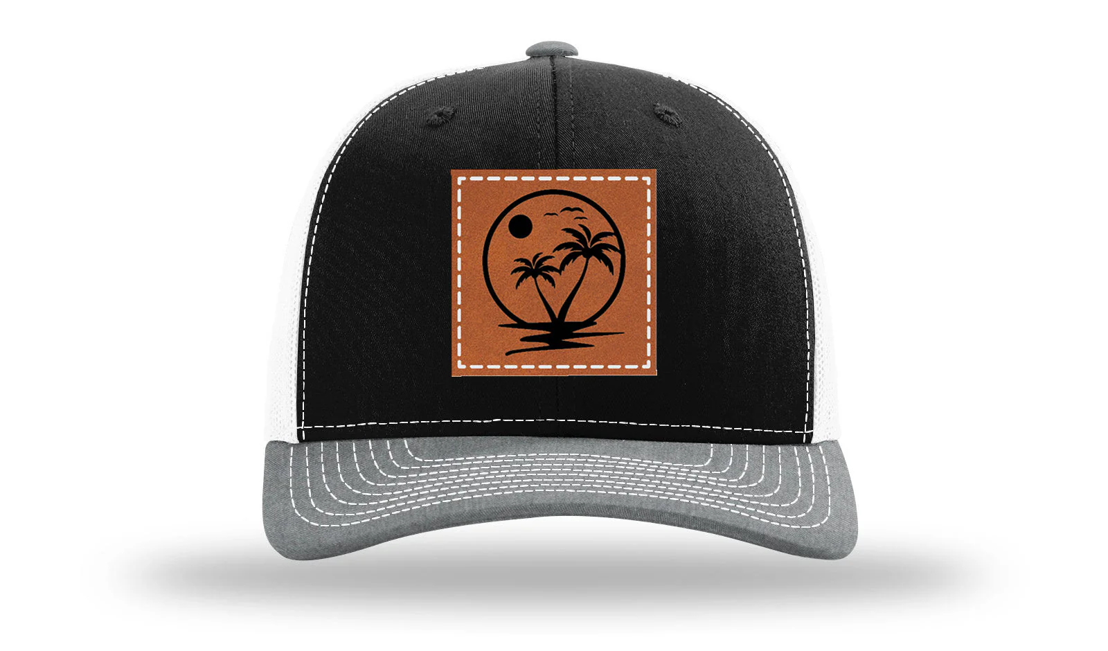 Palm Trees 2  Leather Patch Richardson 112 Hat - Image 33