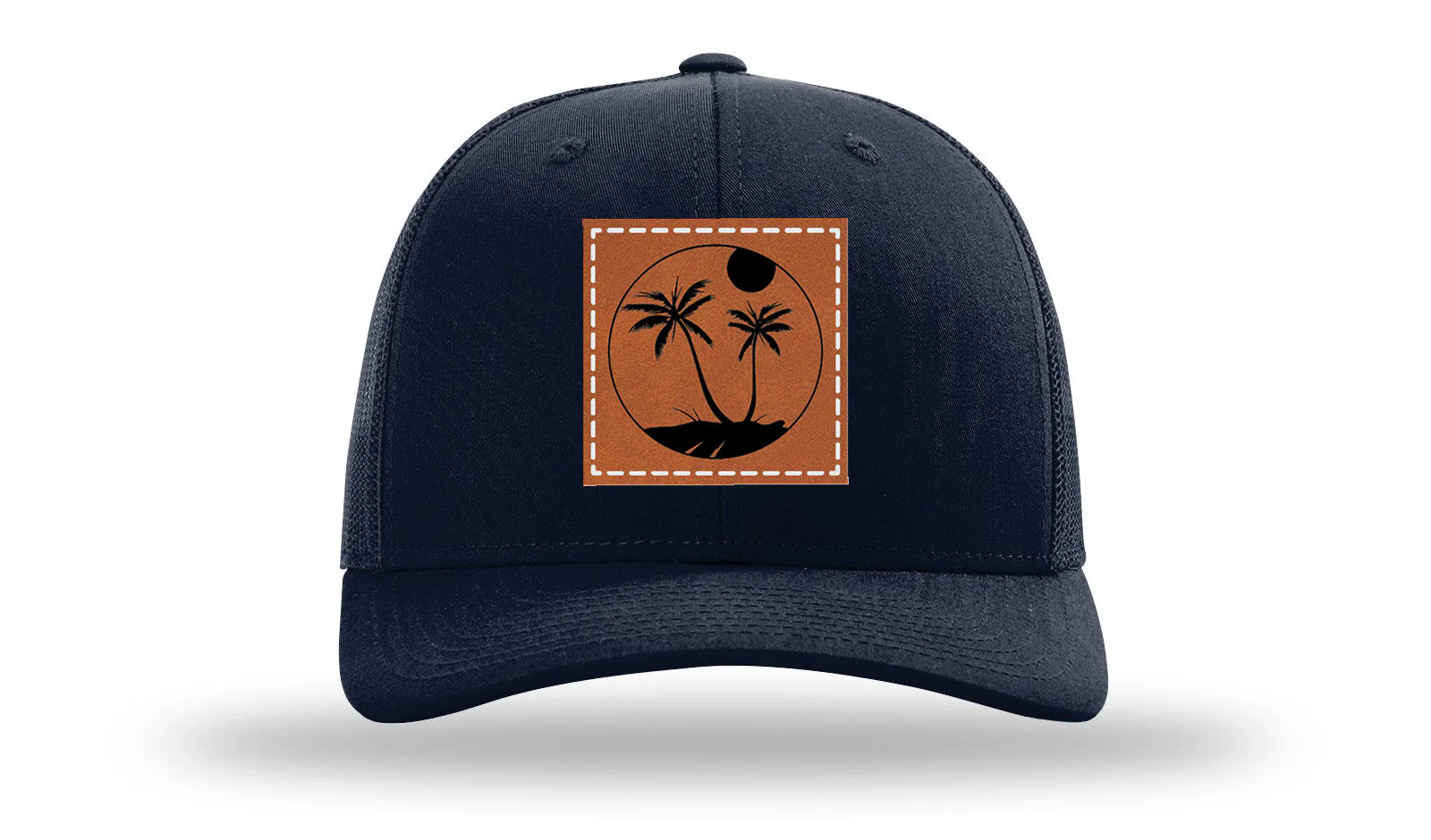 Palm Trees 3 Leather Patch Richardson 112 Hat - Image 4