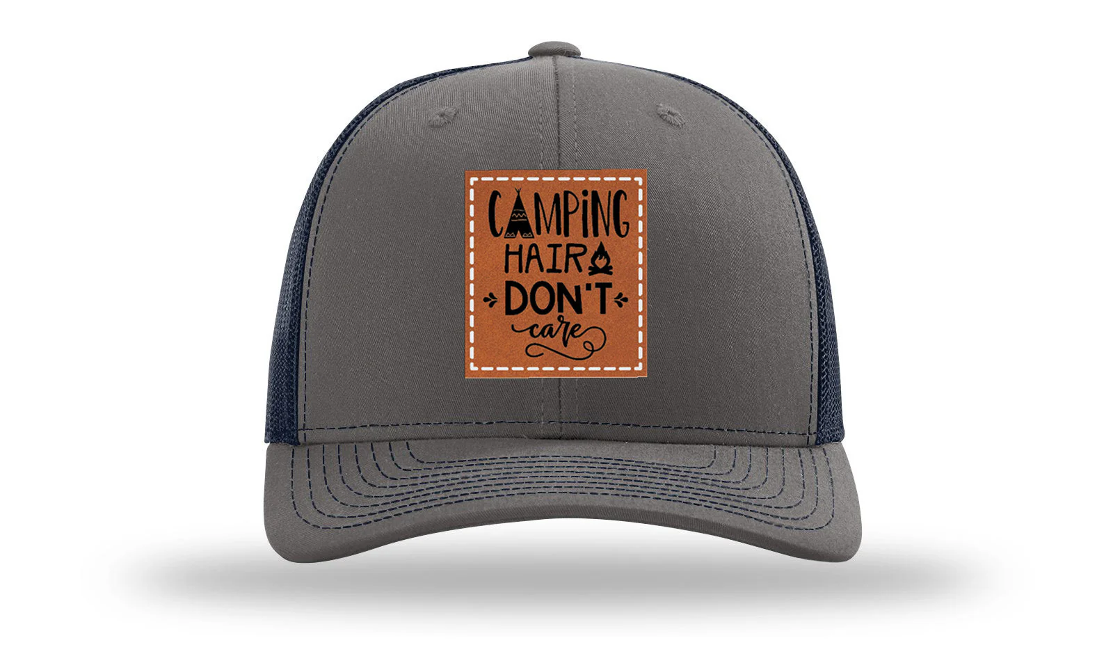 Camping Hair Don't CareLeather Patch Richardson 112 Hat - Image 13