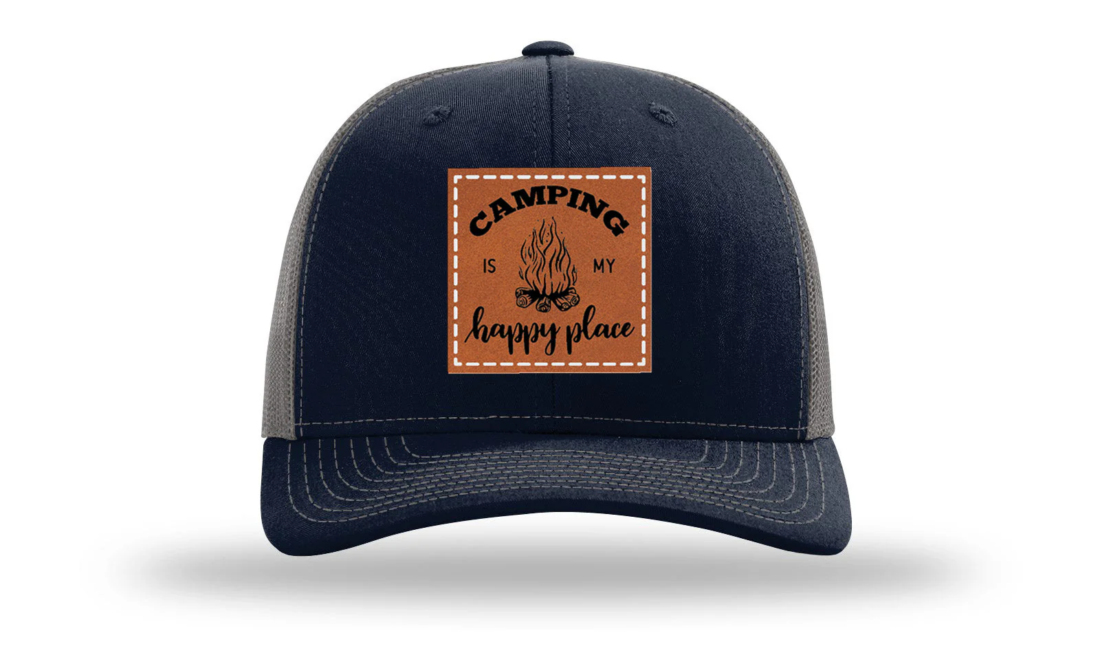 Camping Is My Happy Place Leather Patch Richardson 112 Hat - Image 27